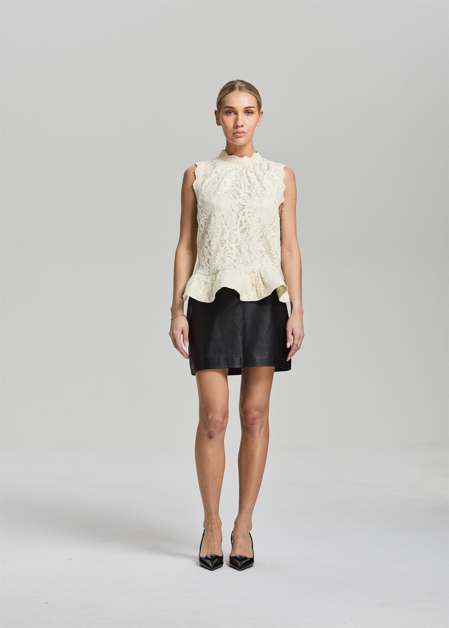 Beatrice Lace Top Cream