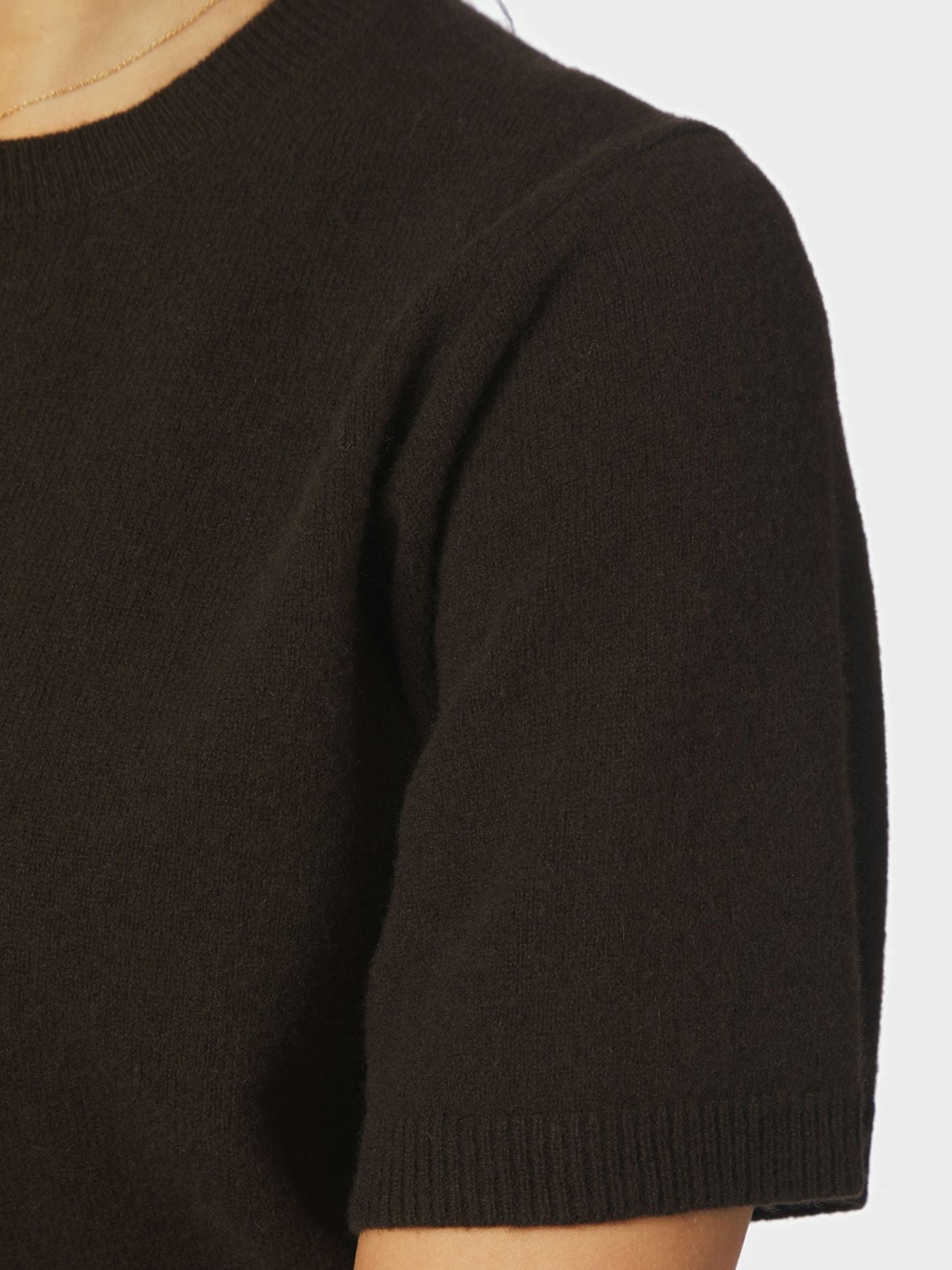 Missy Wool Knit Tee Dark Brown