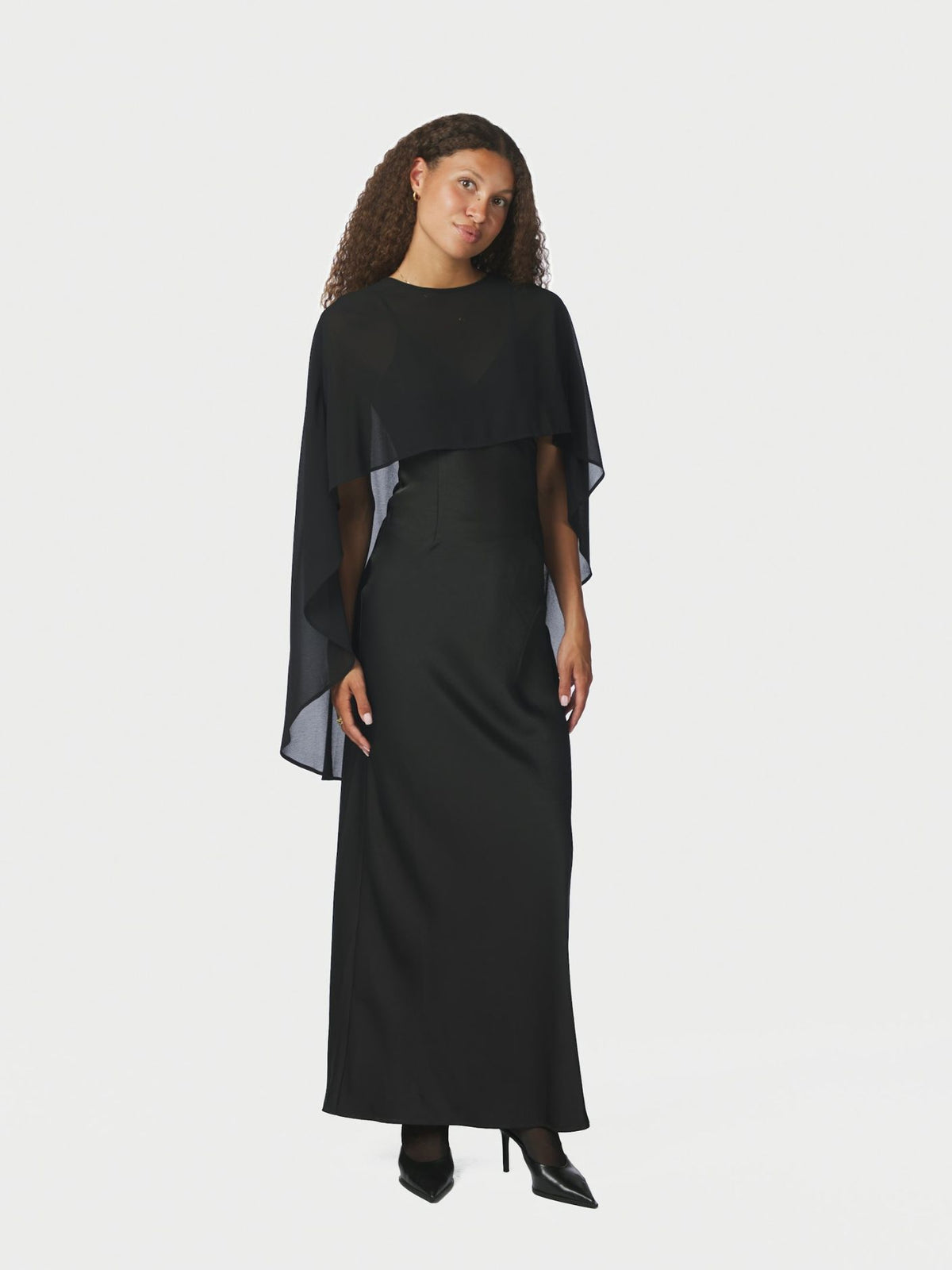 Manufi Chiffon Cape Black