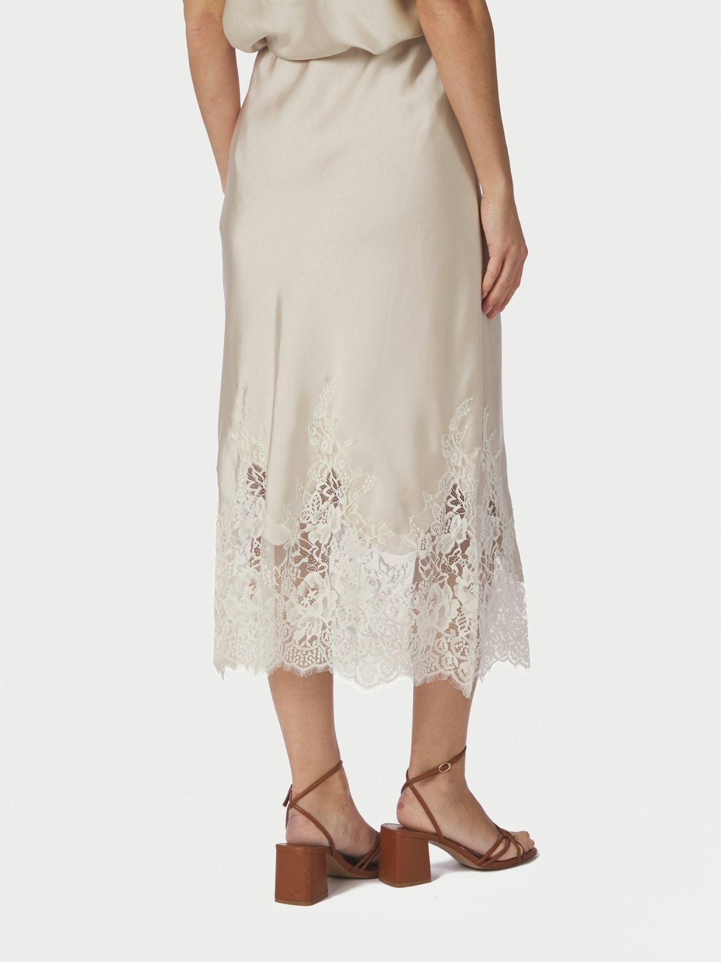 Yelina Heavy Sateen Skirt Champagne