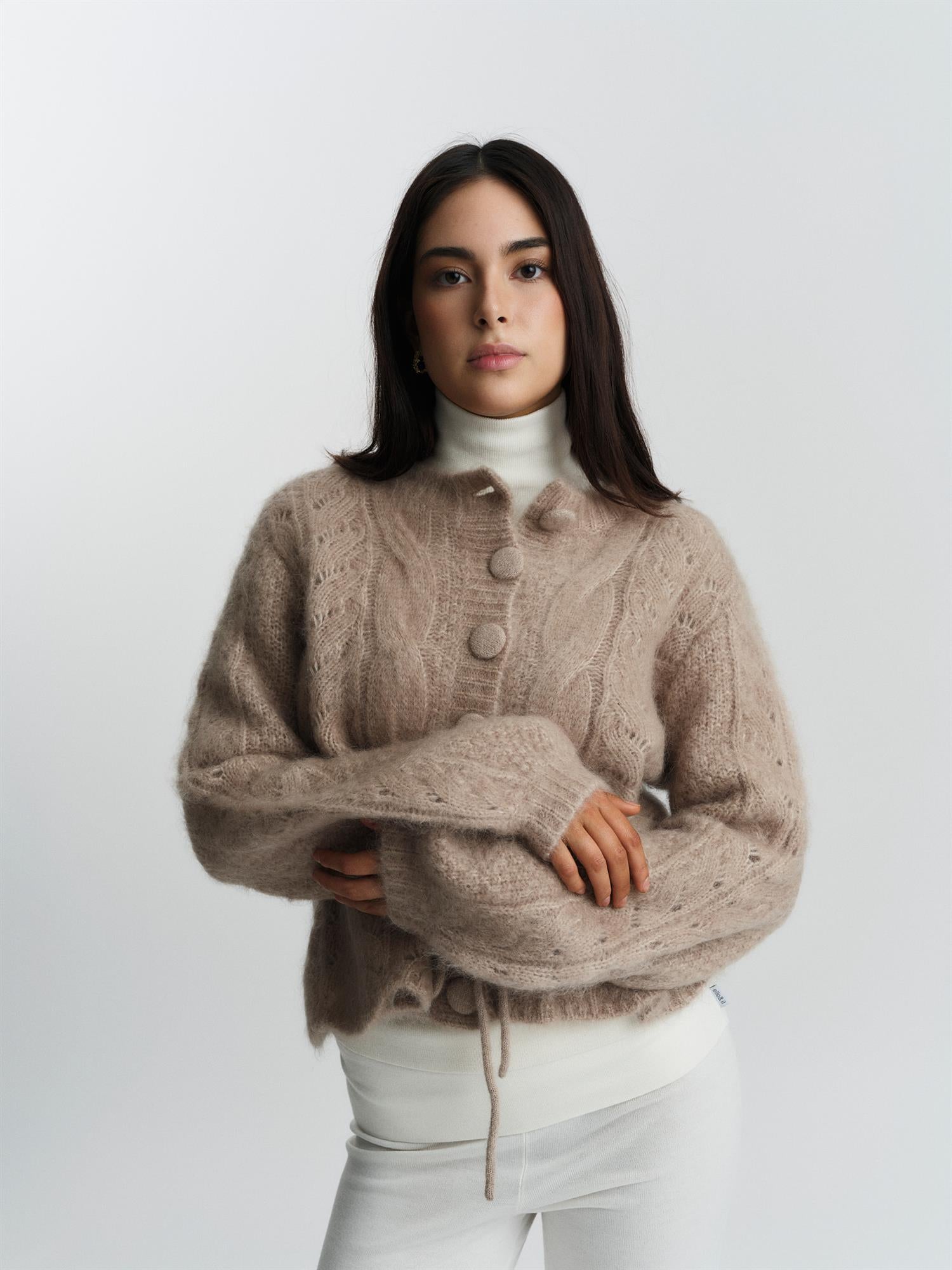 Sophia Chunky Cardigan Hazel Beige