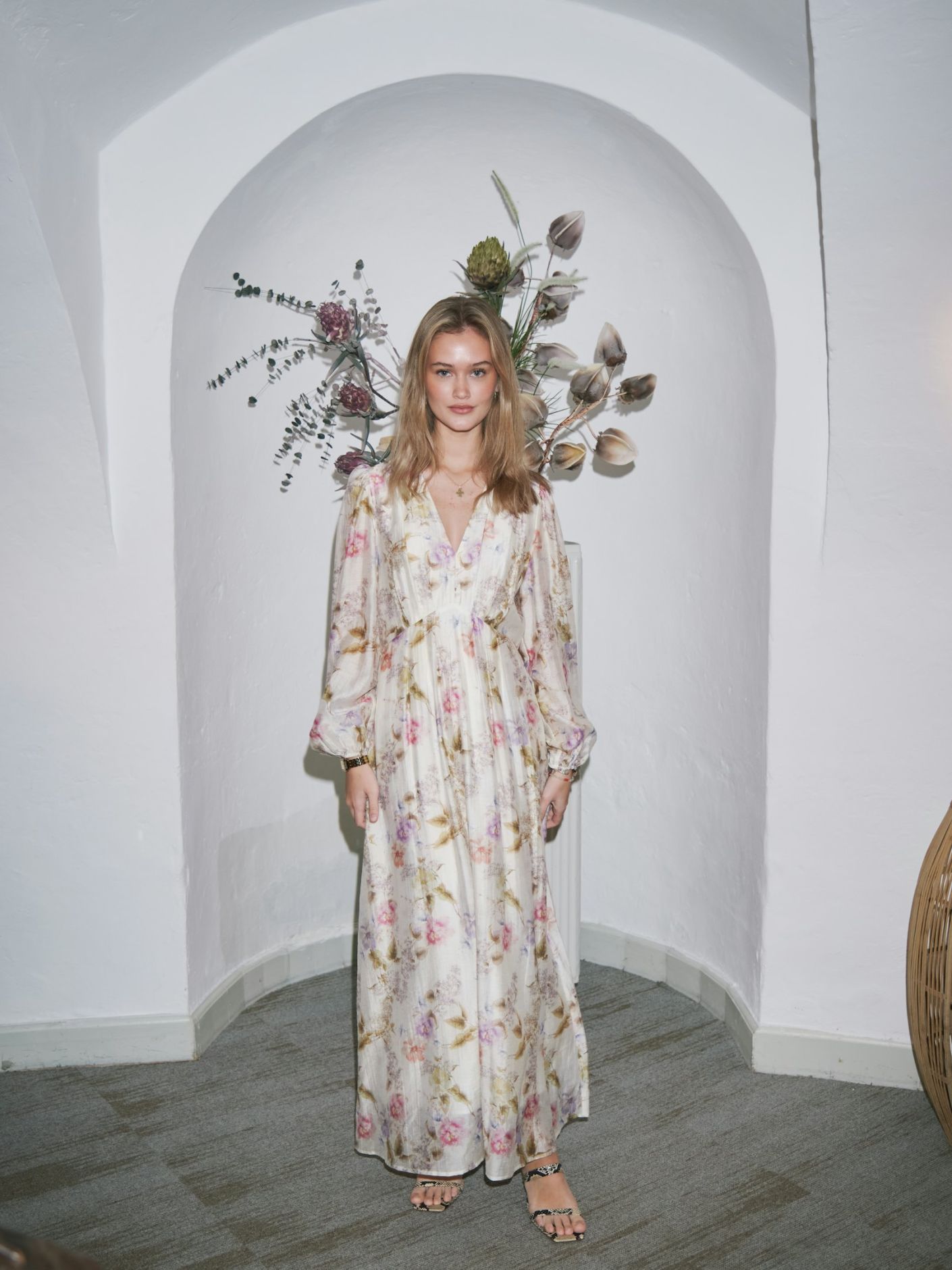 Silfi Vintage Flower Dress Off White