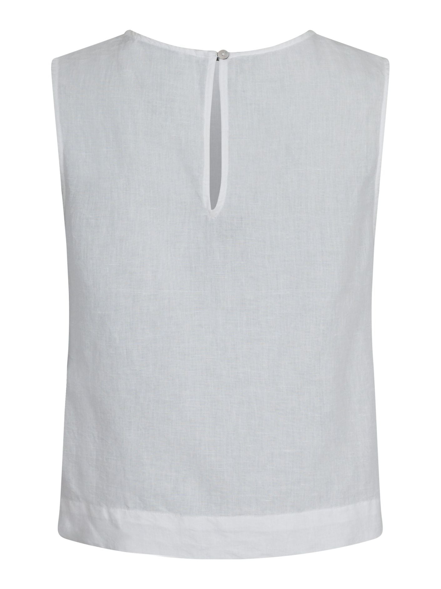Svetlana Linen Top White