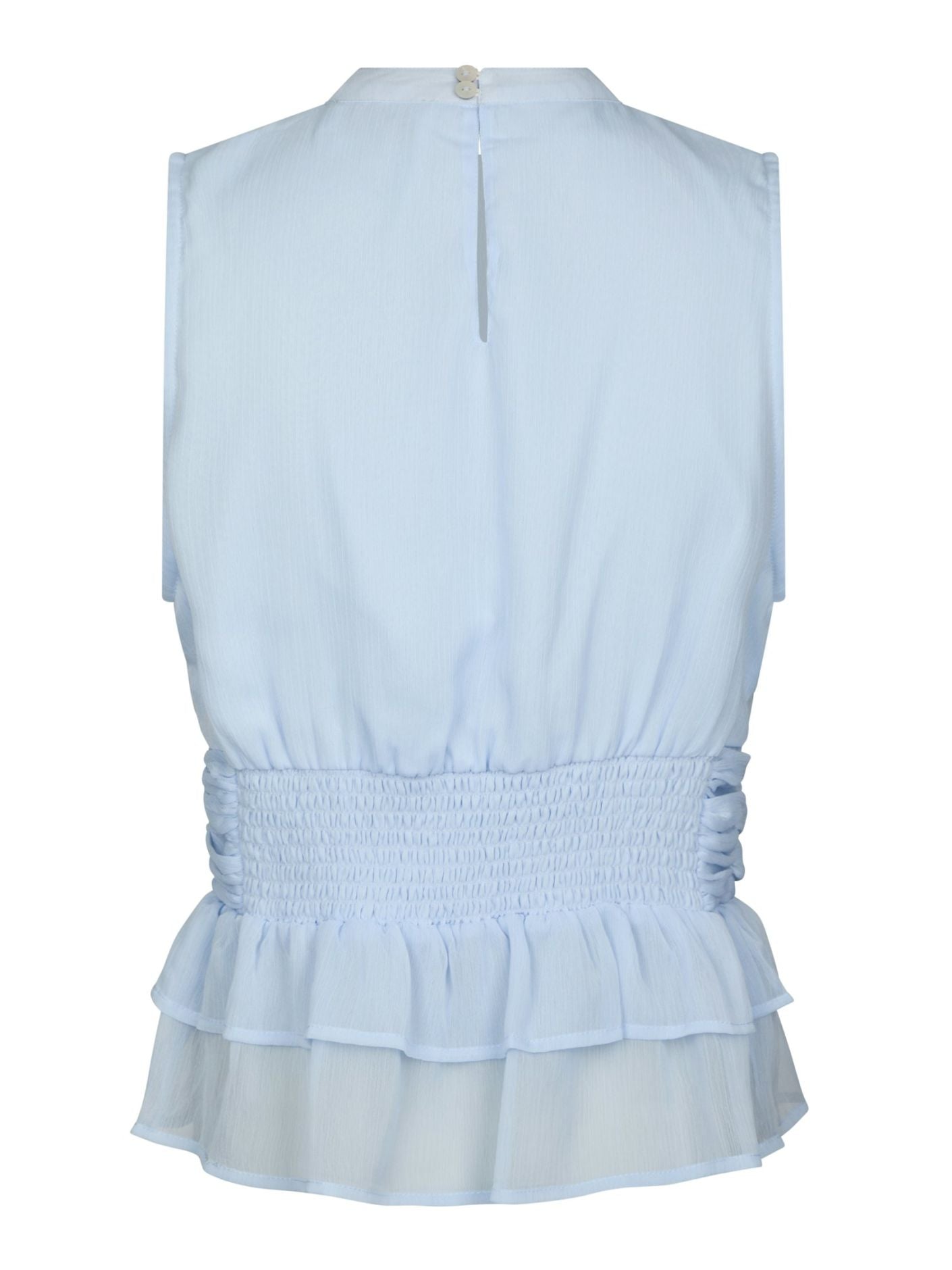 Ansol Solid Chiffon Topp Lyseblå