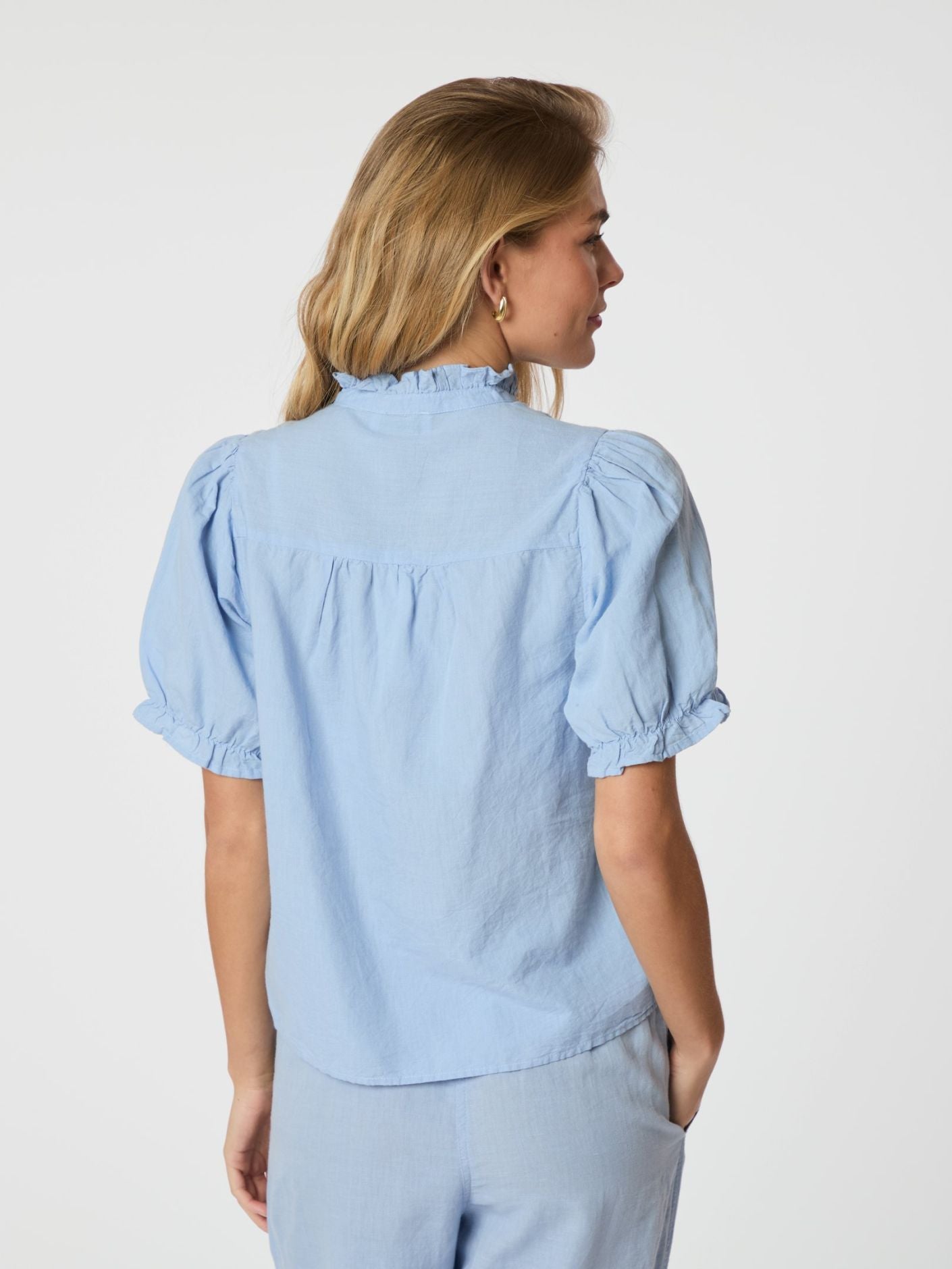 Odesa Linen Blouse Light Blue