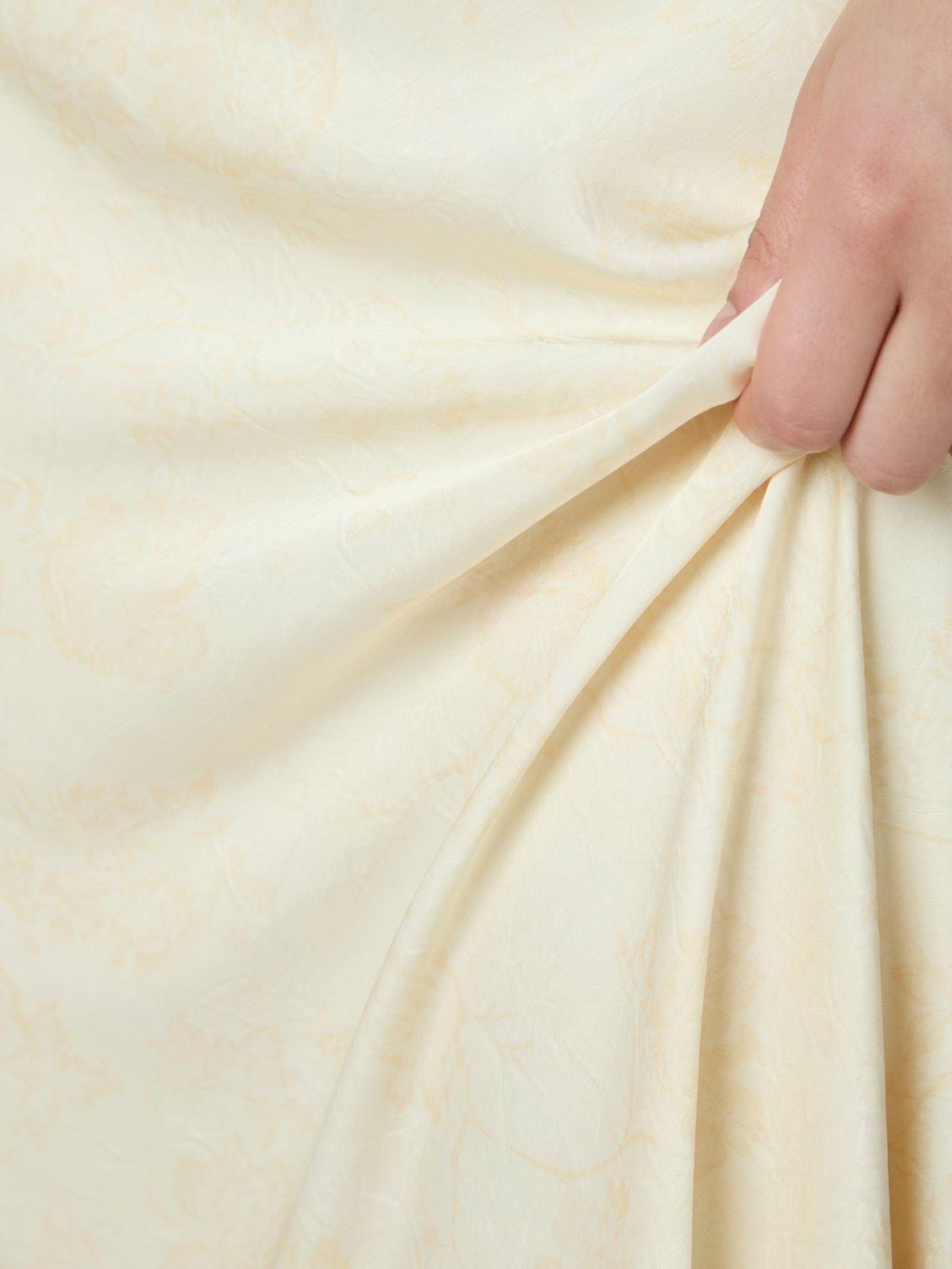 Fiona Pattern Satin Dress Light Yellow