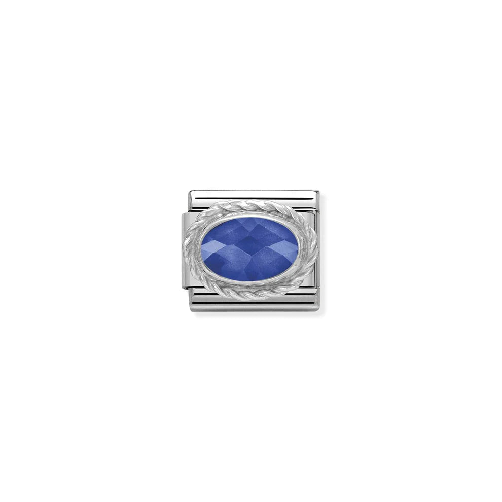 Faceted Cubic Zirconia Blue Silver