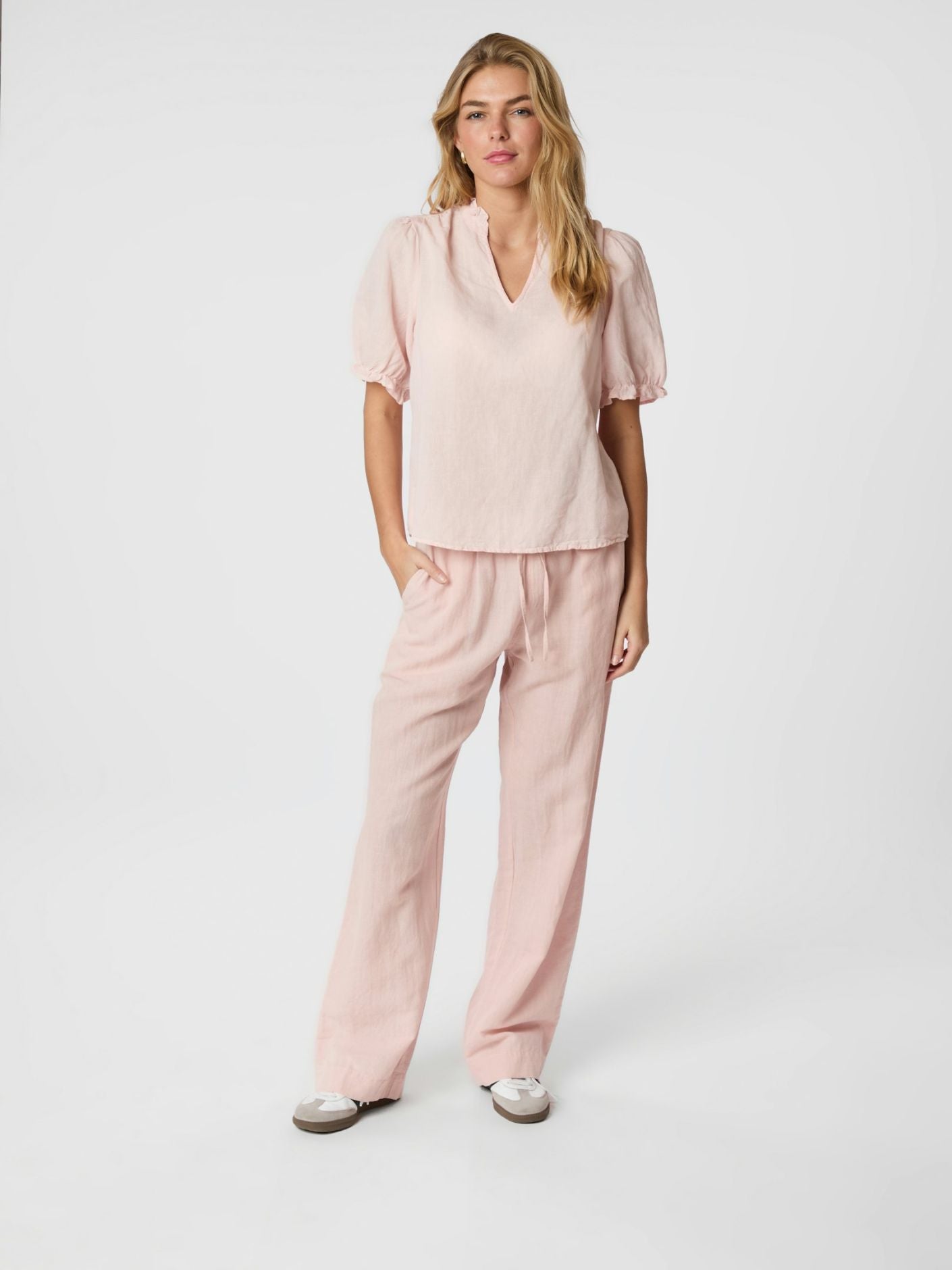Odesa Linen Blouse Rose Smoke