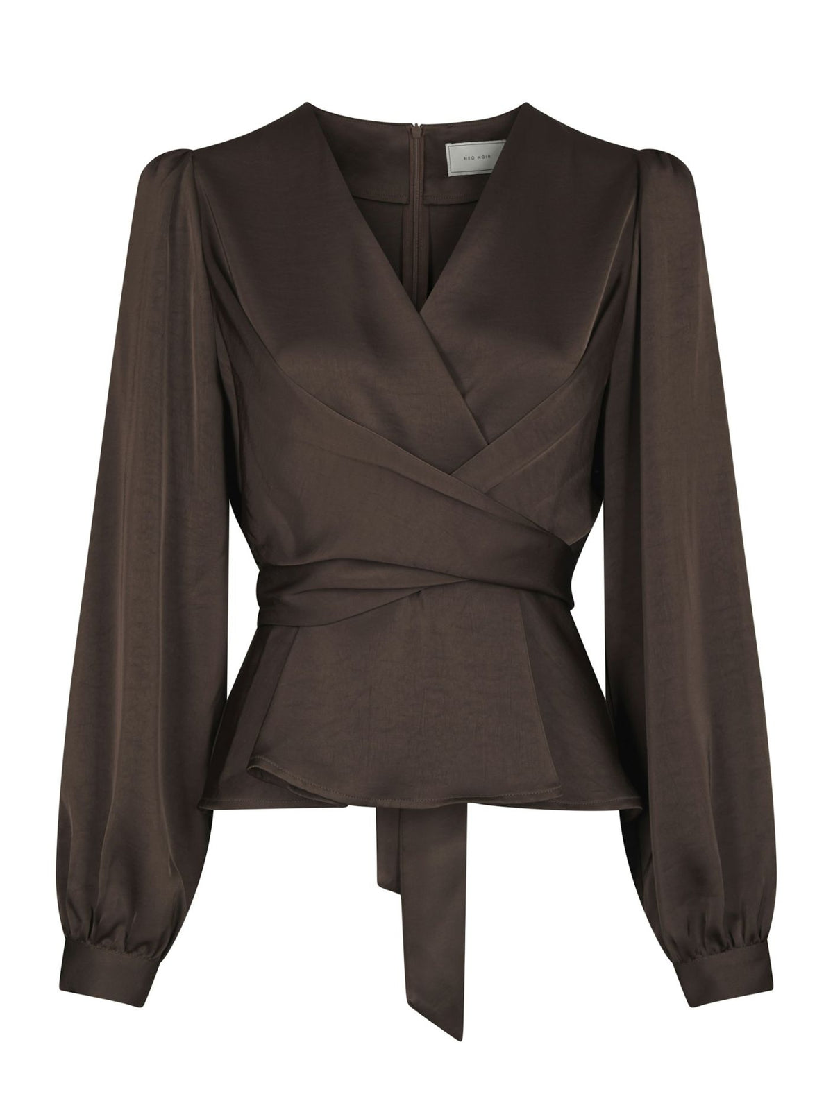 Rista Heavy Sateen Blouse Dark Brown