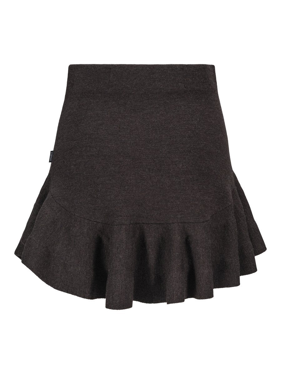 Karen Merino Skirt Dark Brown Melange