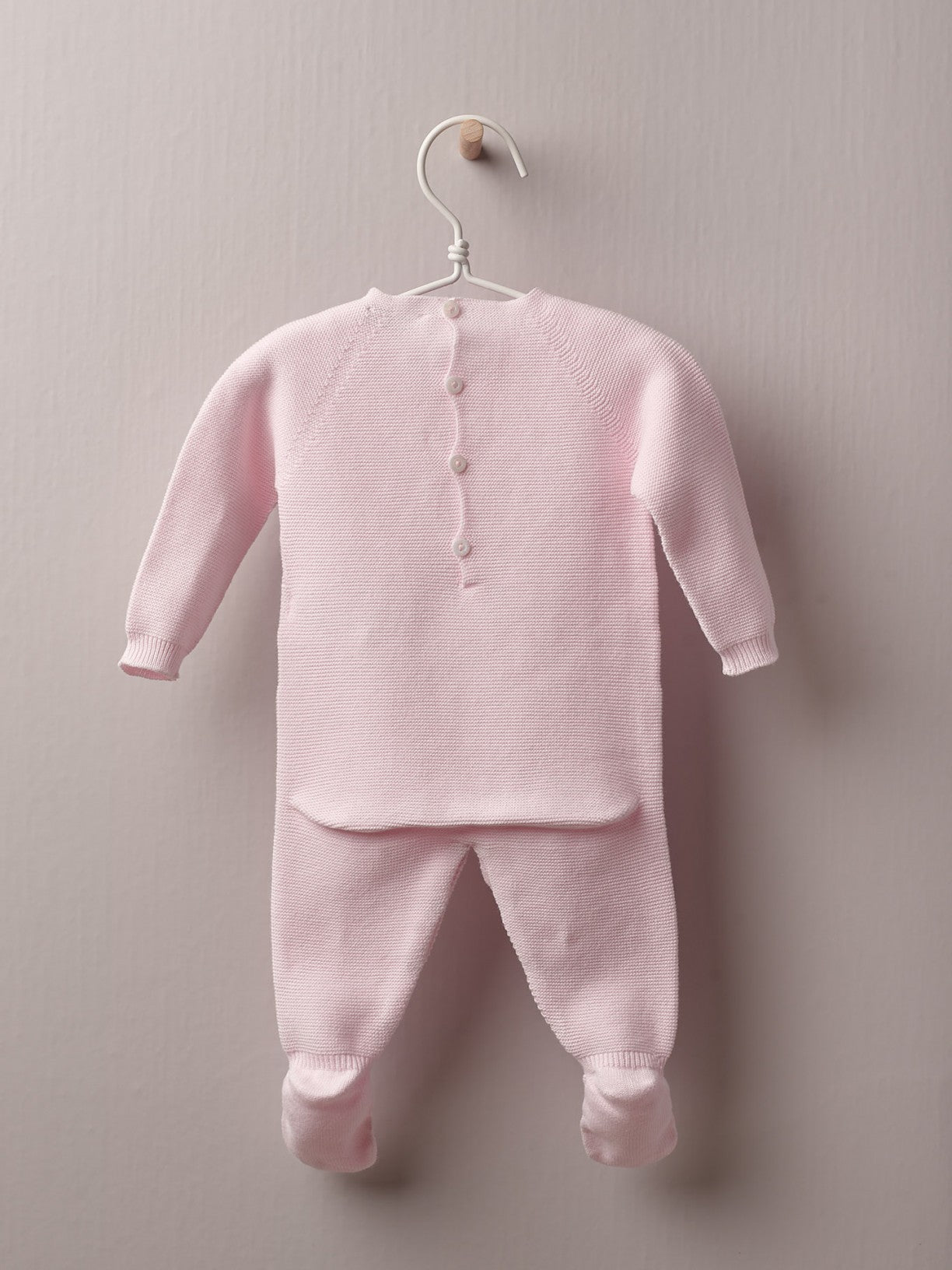 Knitted Babygrow Soft Pink