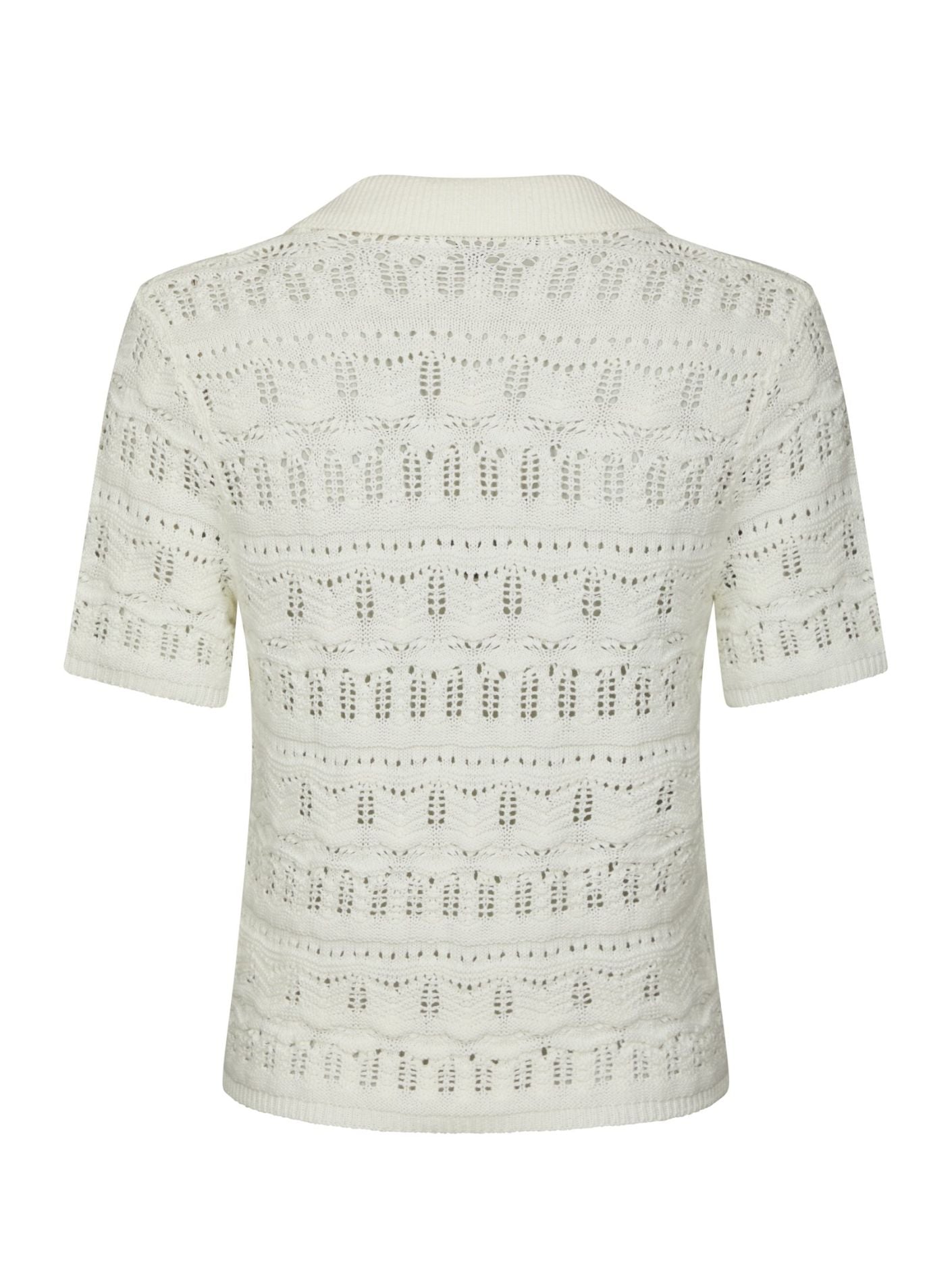 Marisini Stich Polo Knit Top Off White