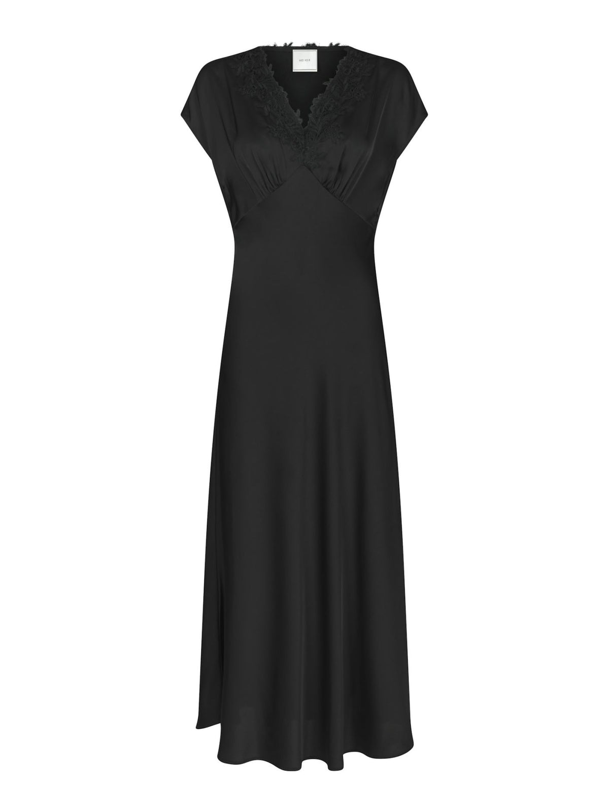 Clarita Drapy Sateen Dress Black
