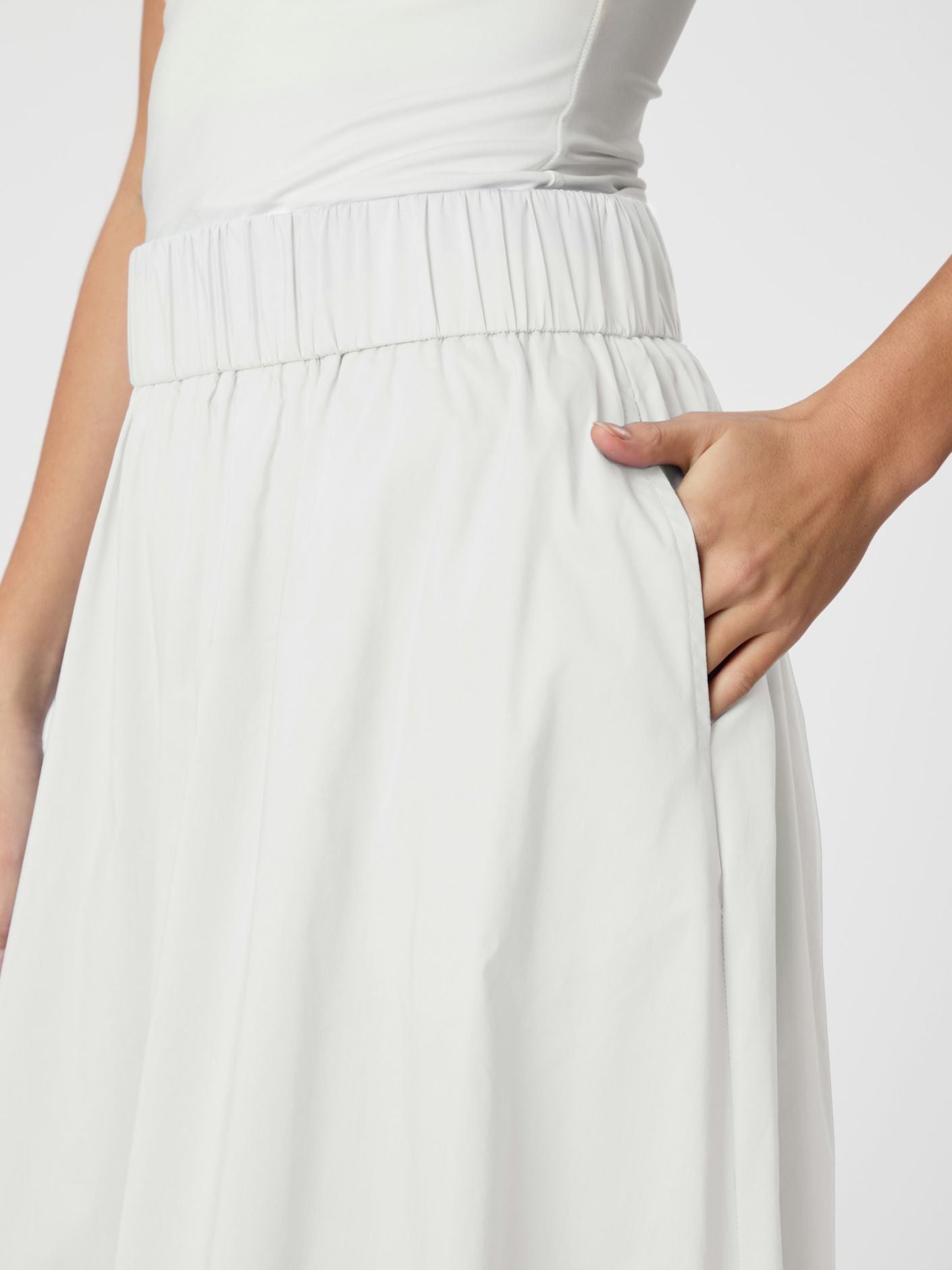 Yara Long Poplin Skirt White