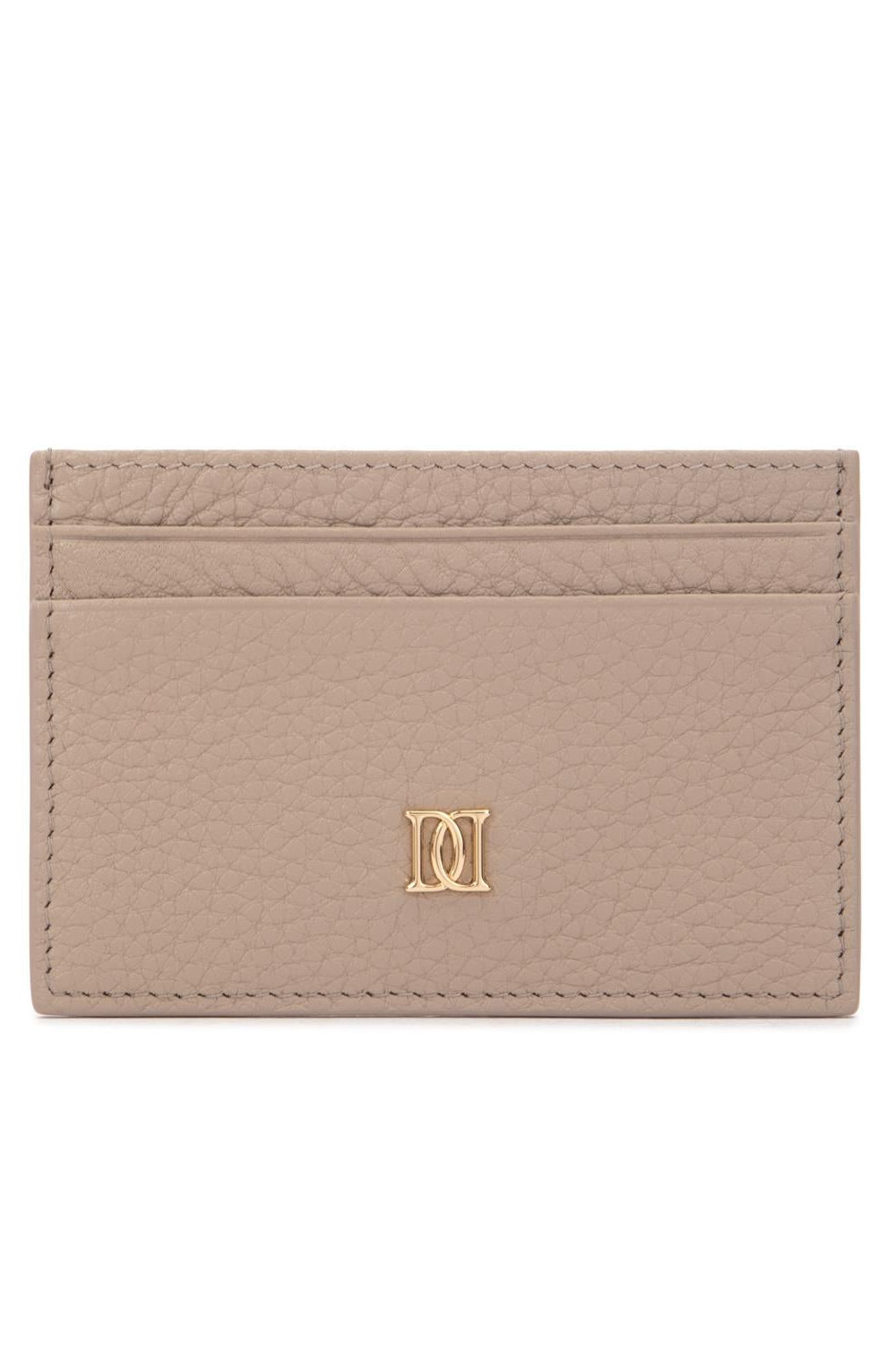 Leather Card Holder Grain Dark Sand