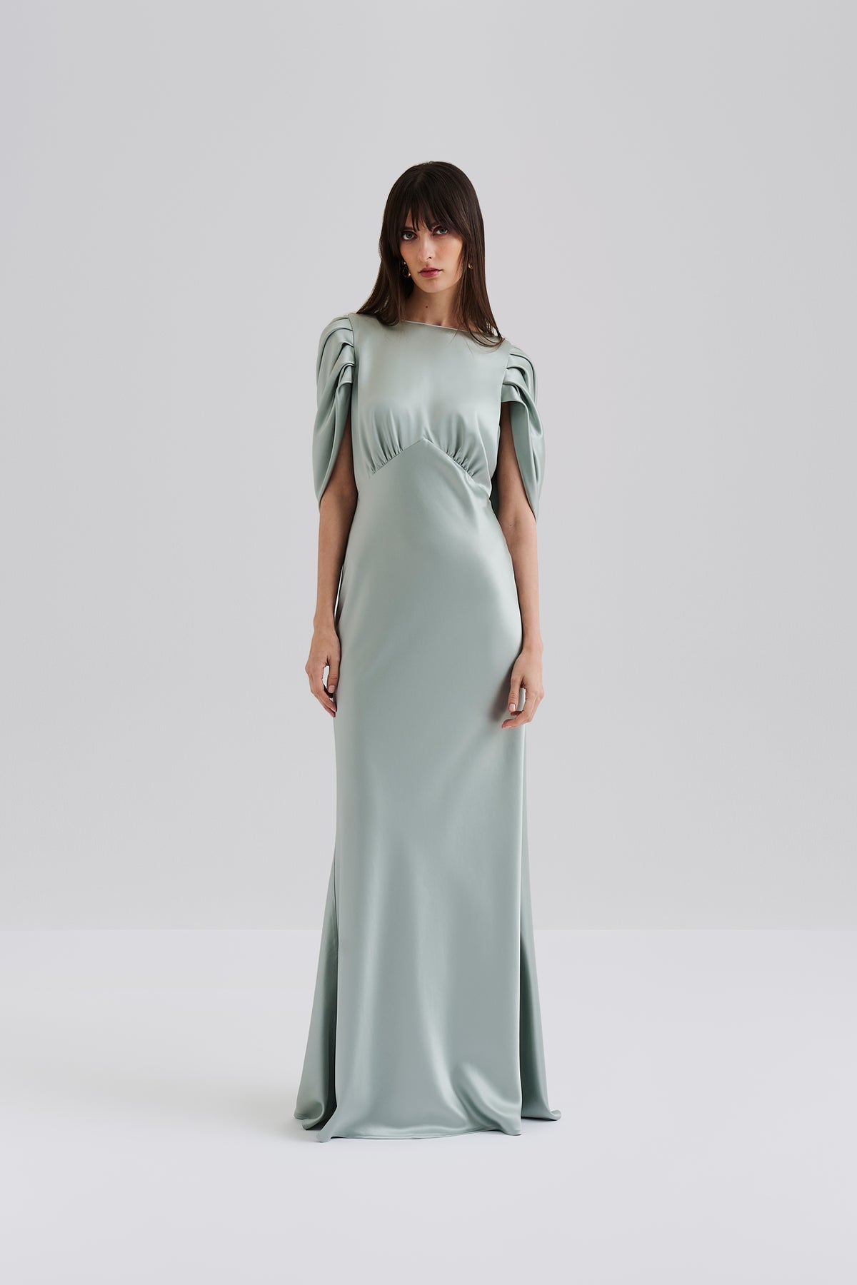 Louise Draped Back Maxi Dress Sage