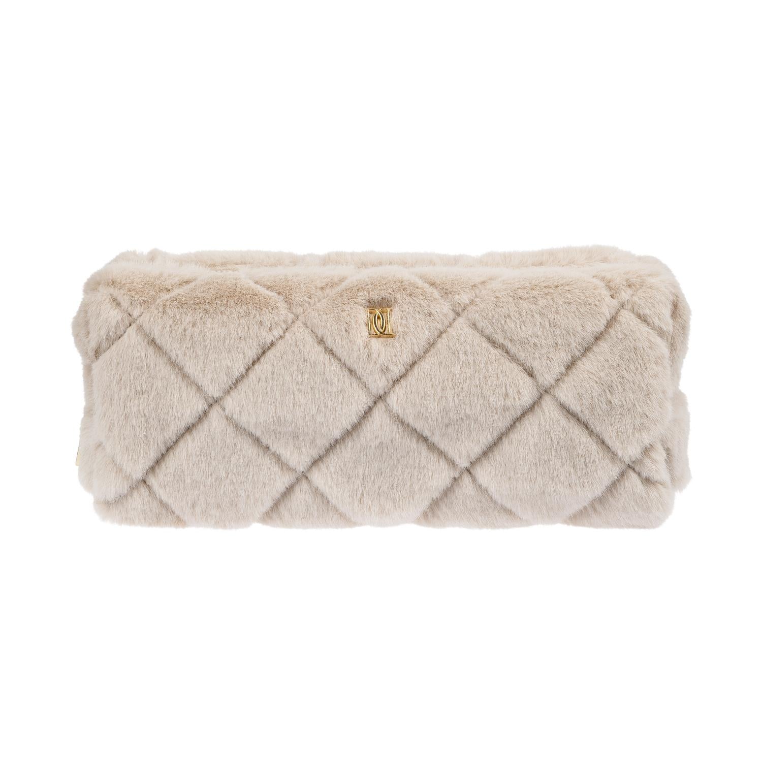 Faux Fur Quilted Tool Pouch Sand