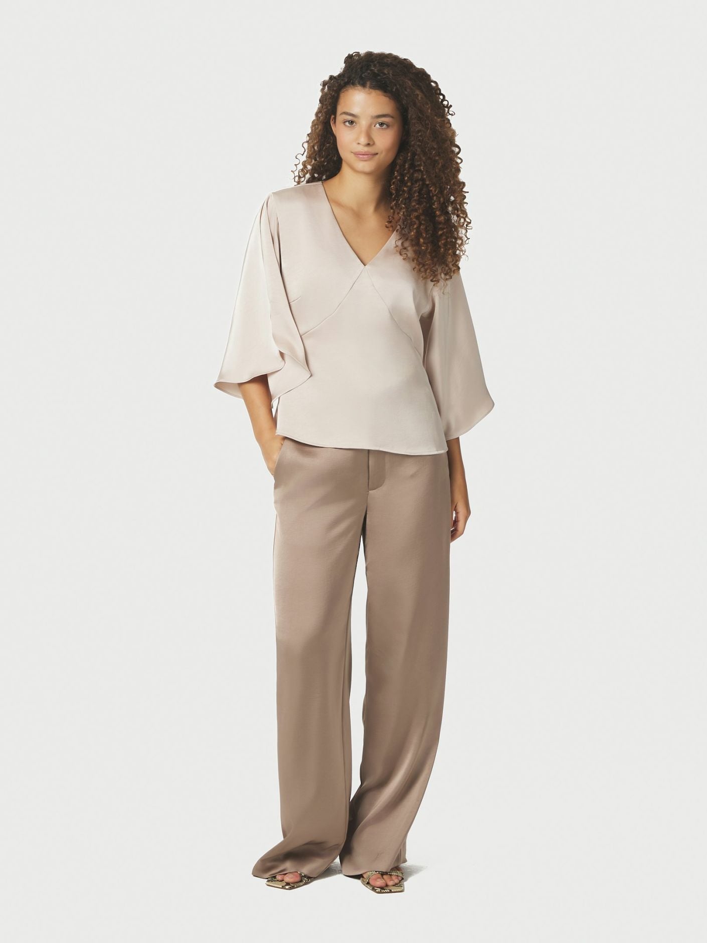 Emmett Heavy Sateen Pants Dark Taupe