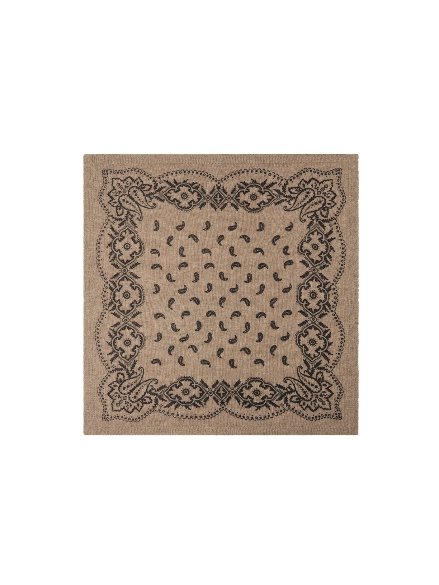 Adelina Paisley Knit Scarf Beige Melange
