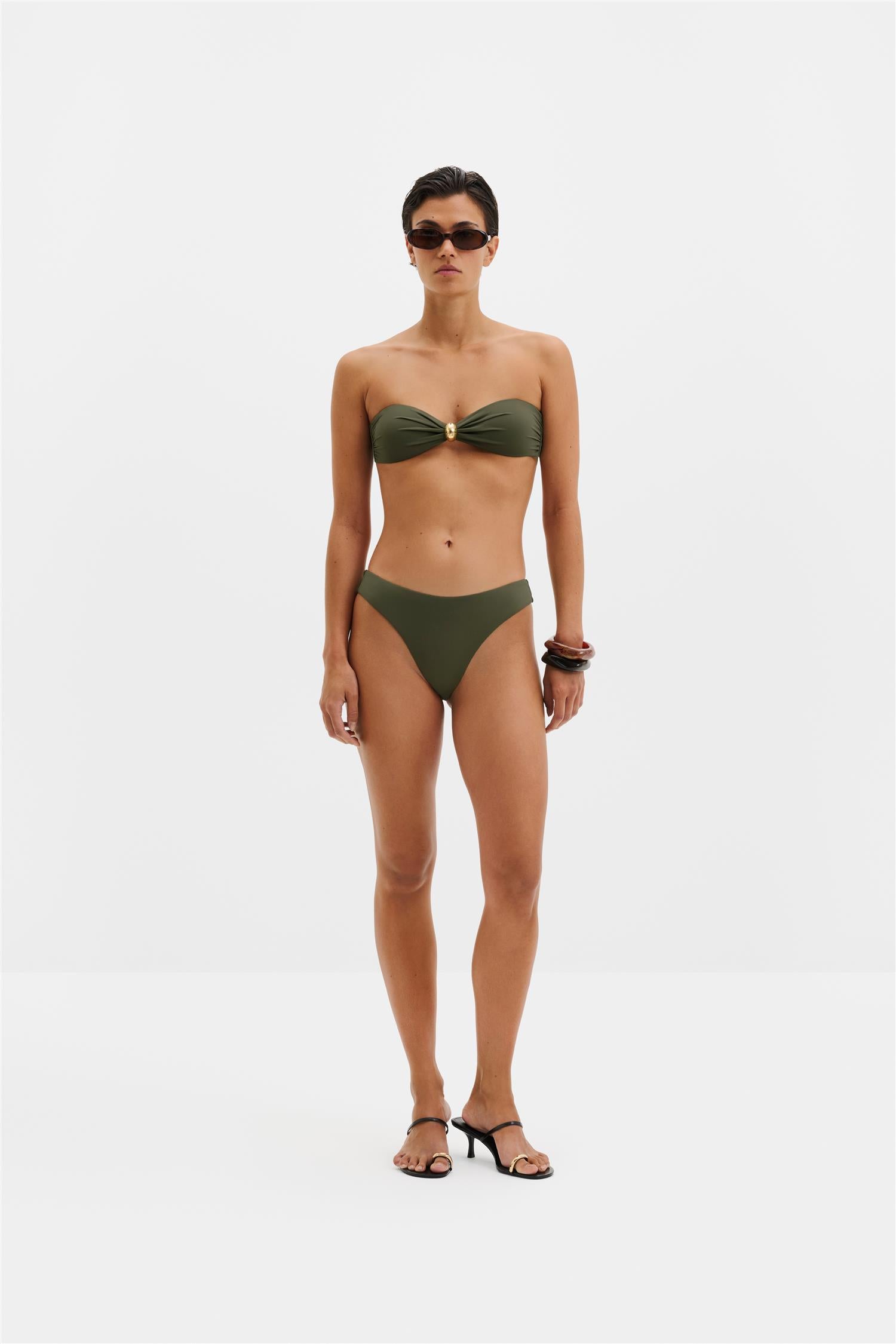 Leana Low Rise Bikini Bottoms Dusty Olive