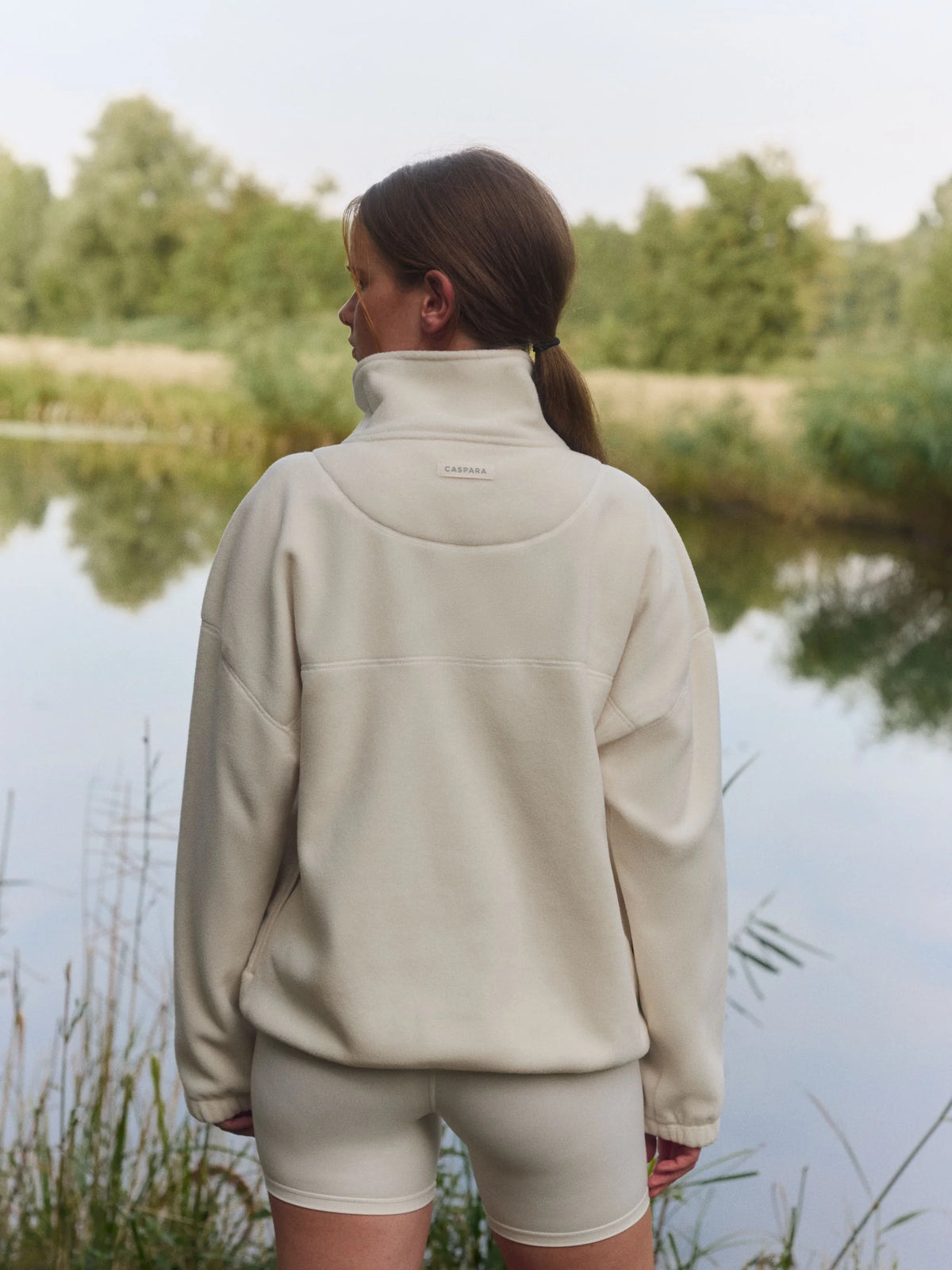 Polar Fleece Half-Snap Pullover Creme