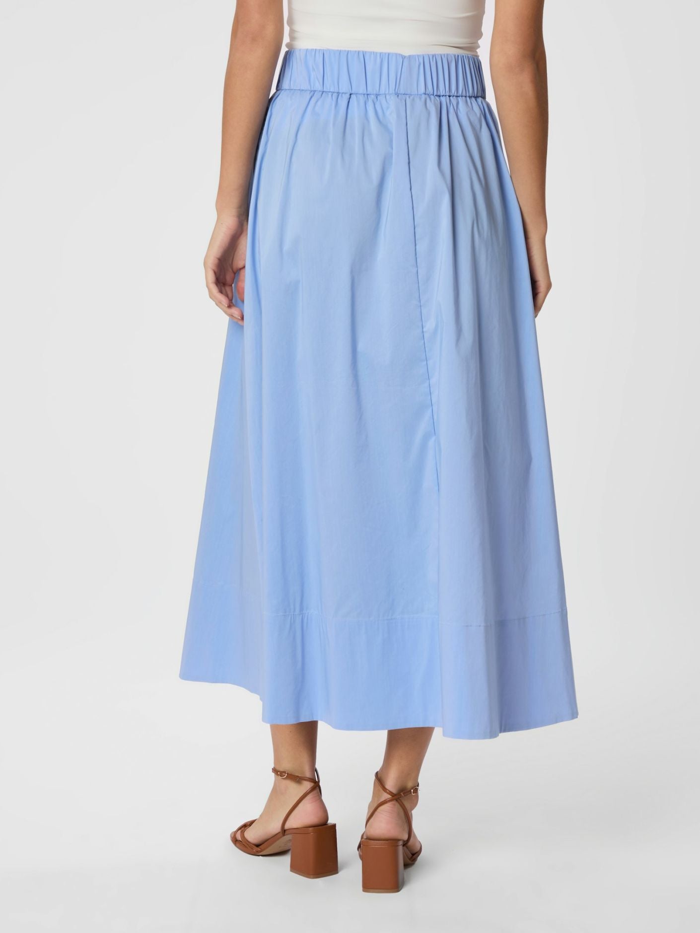 Yara Long Poplin Skirt Sky Blue
