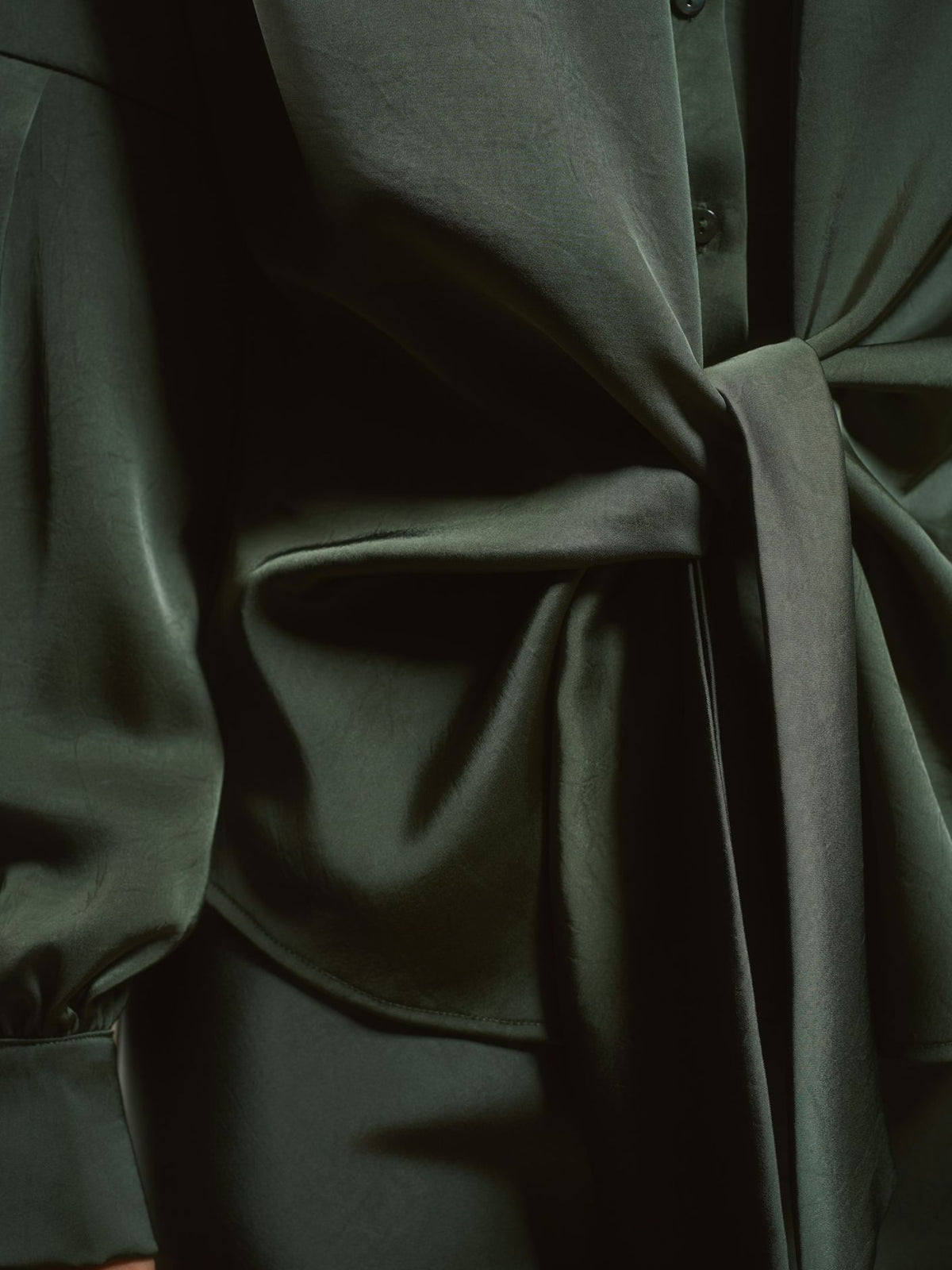 Naja Satin Shirt Dark Green
