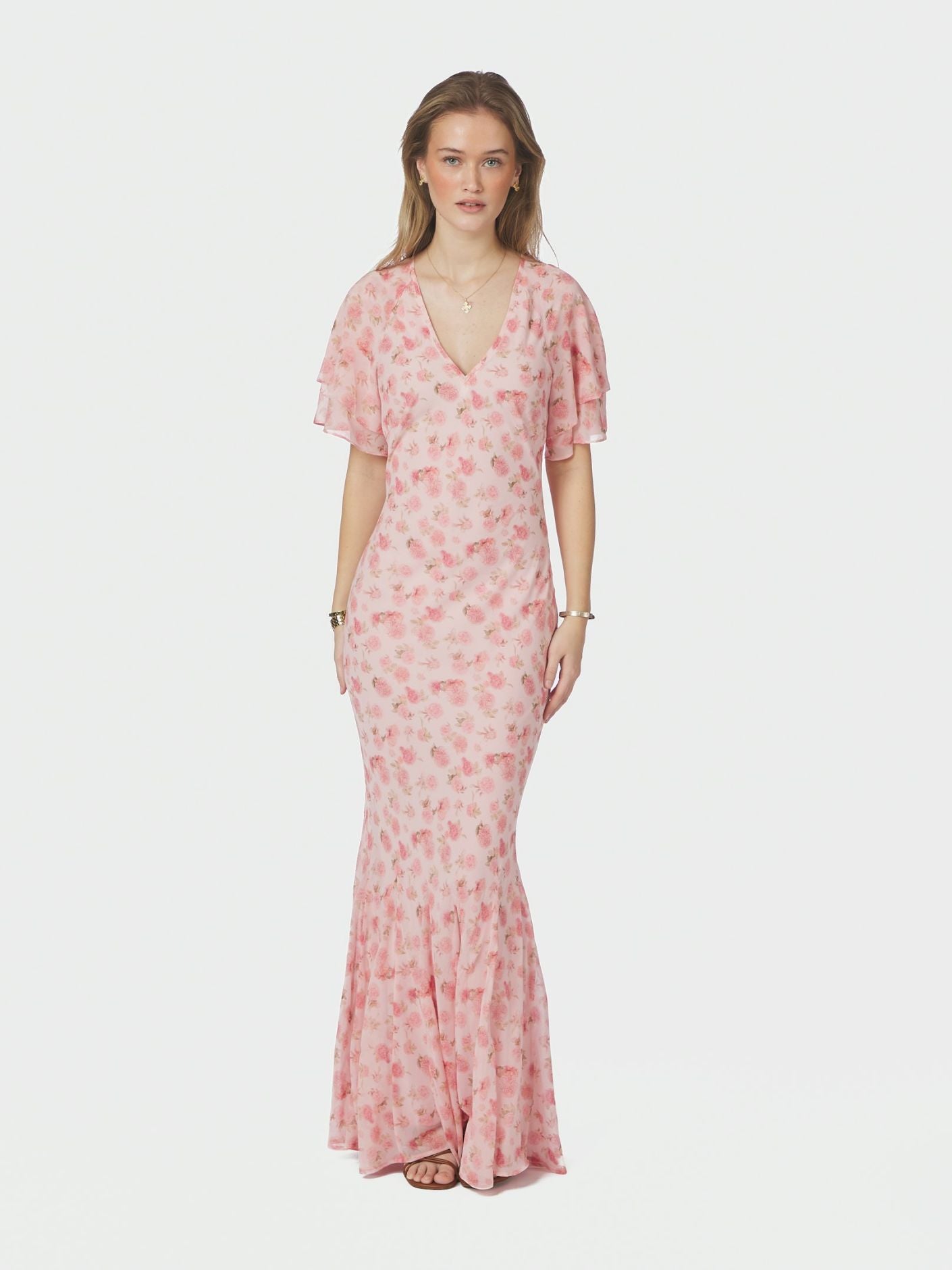 Celesse Flower Fade Dress Light Pink