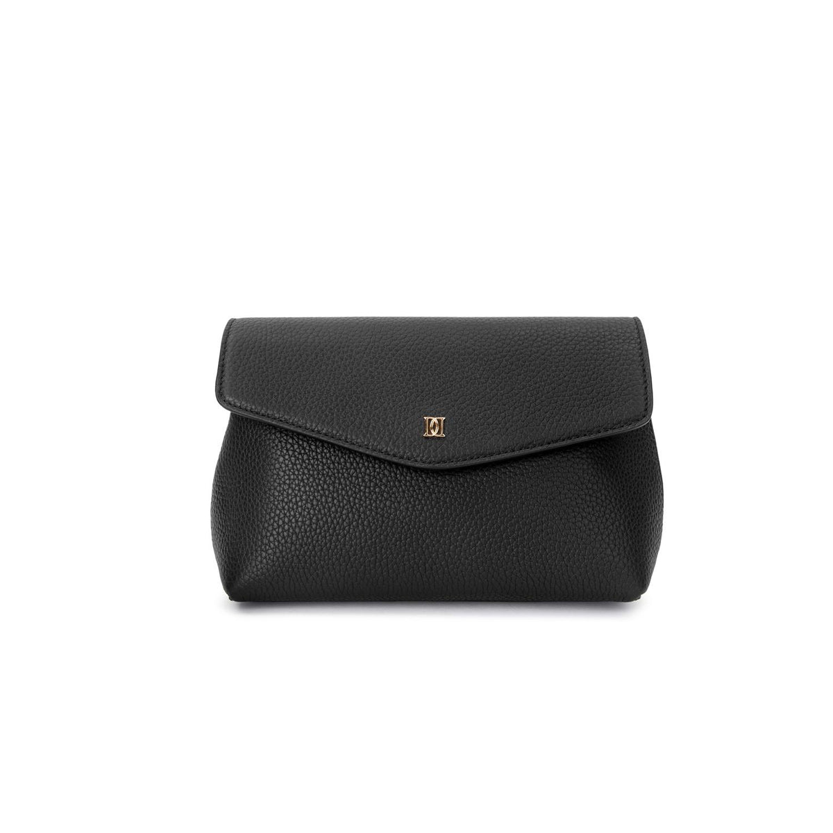 Leather Flap Pouch Black