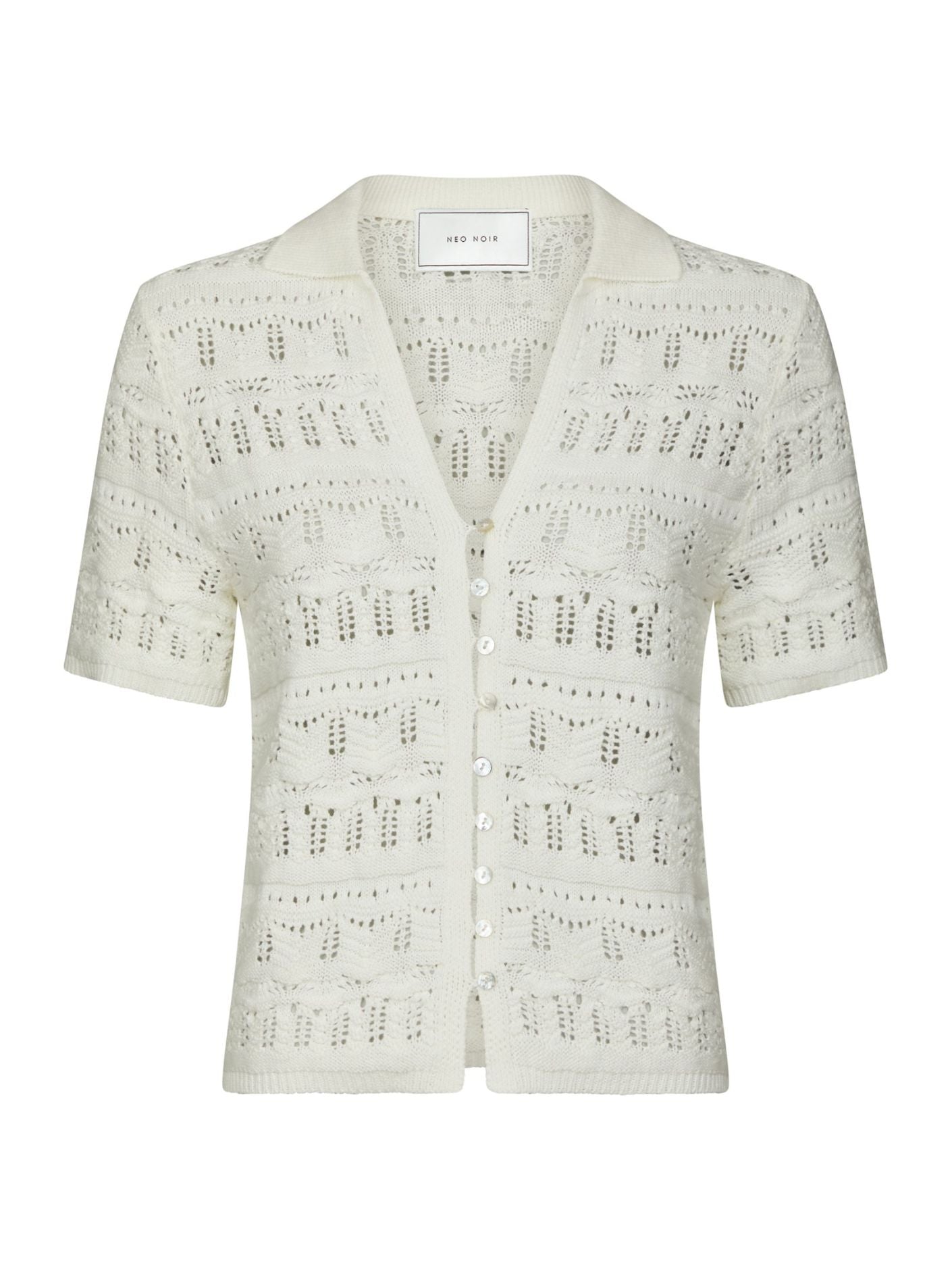 Marisini Stich Polo Knit Top Off White