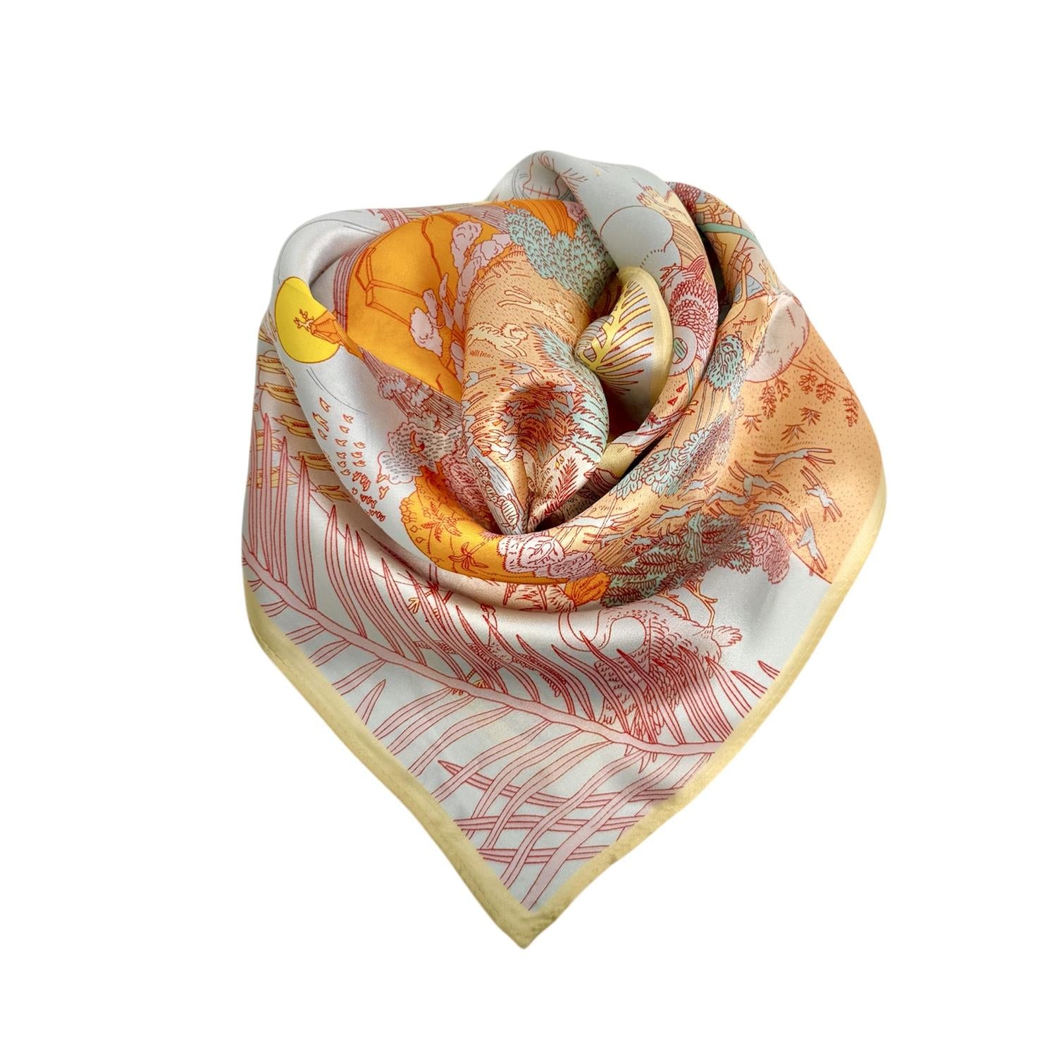 Silkeskjerf 53x53 Lys Pastell Multicolor