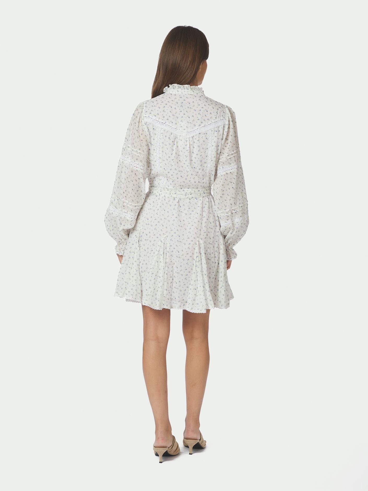 Birgitte Print Flower Dress Off White
