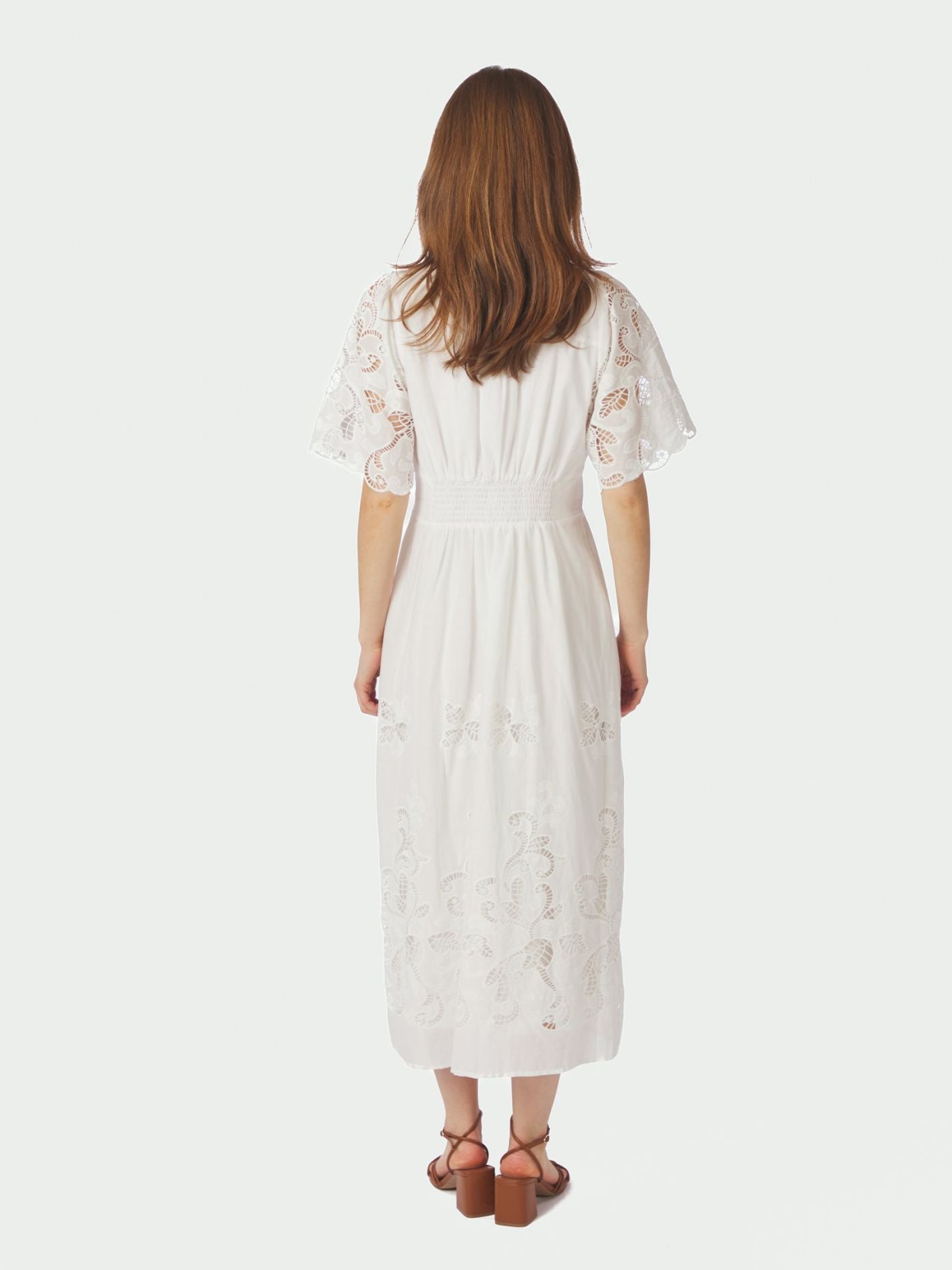 Lunette Emb Dress White