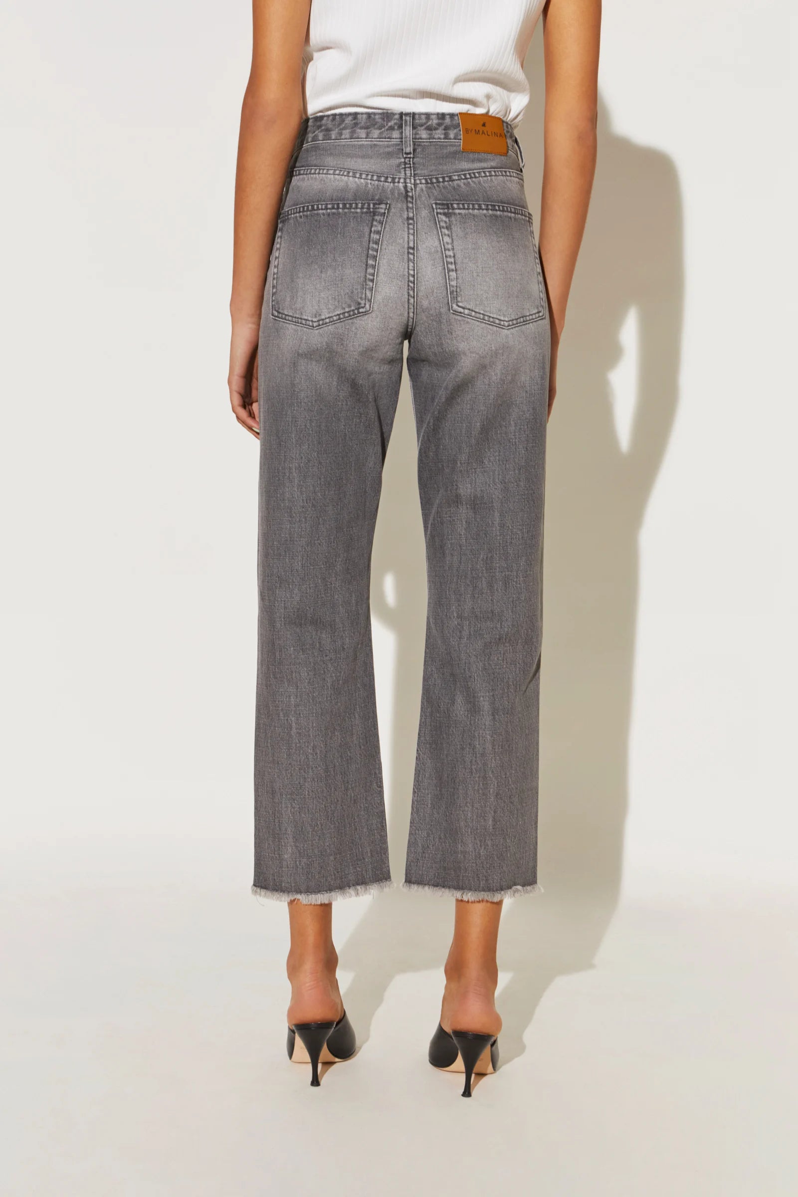 Alexa High-Rise Denim Jeans Washed Grey