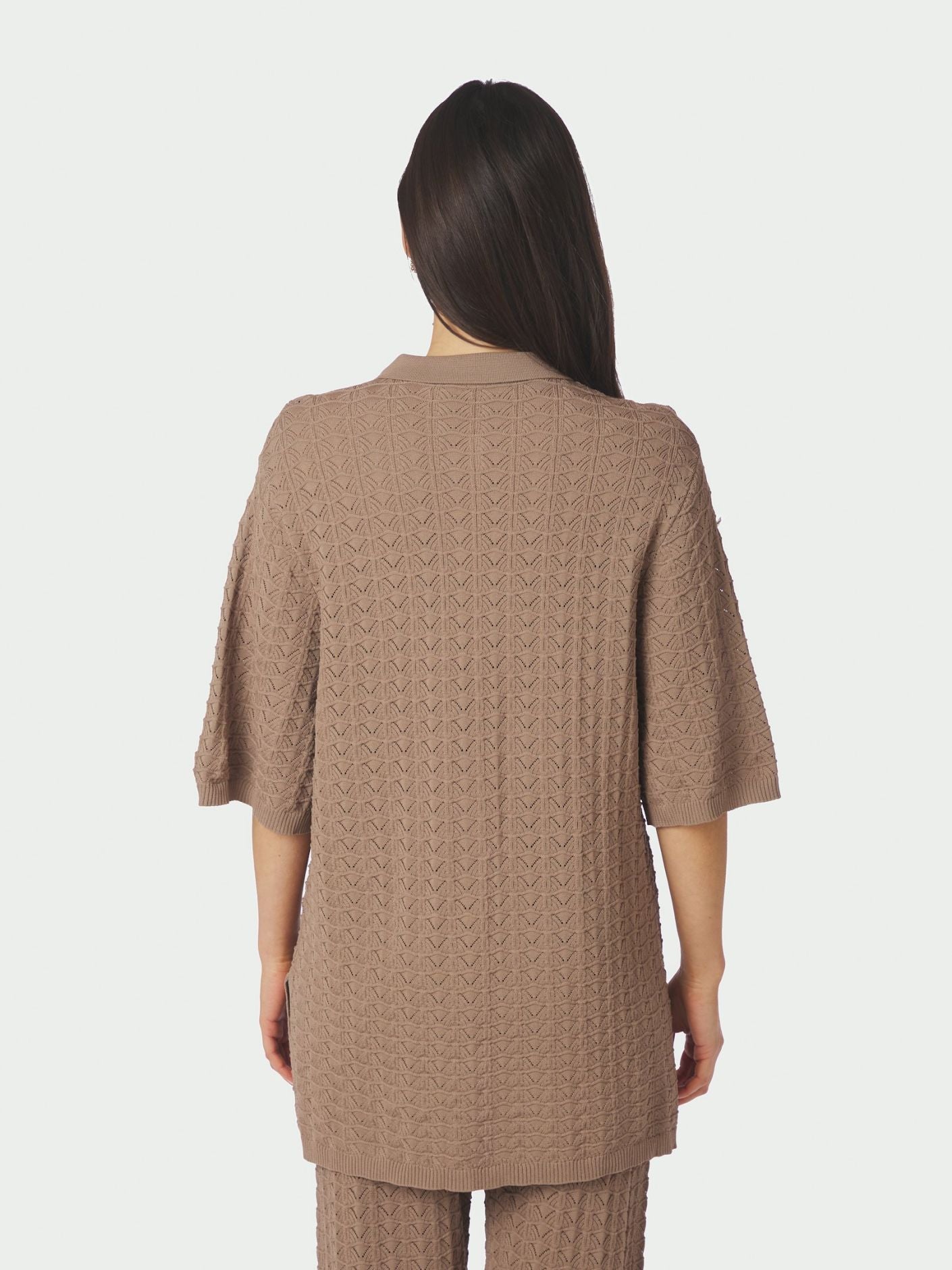 Sette Fine Crochet Blouse Taupe