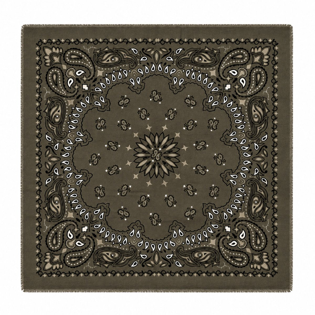 Large Paisley Scarf Khaki
