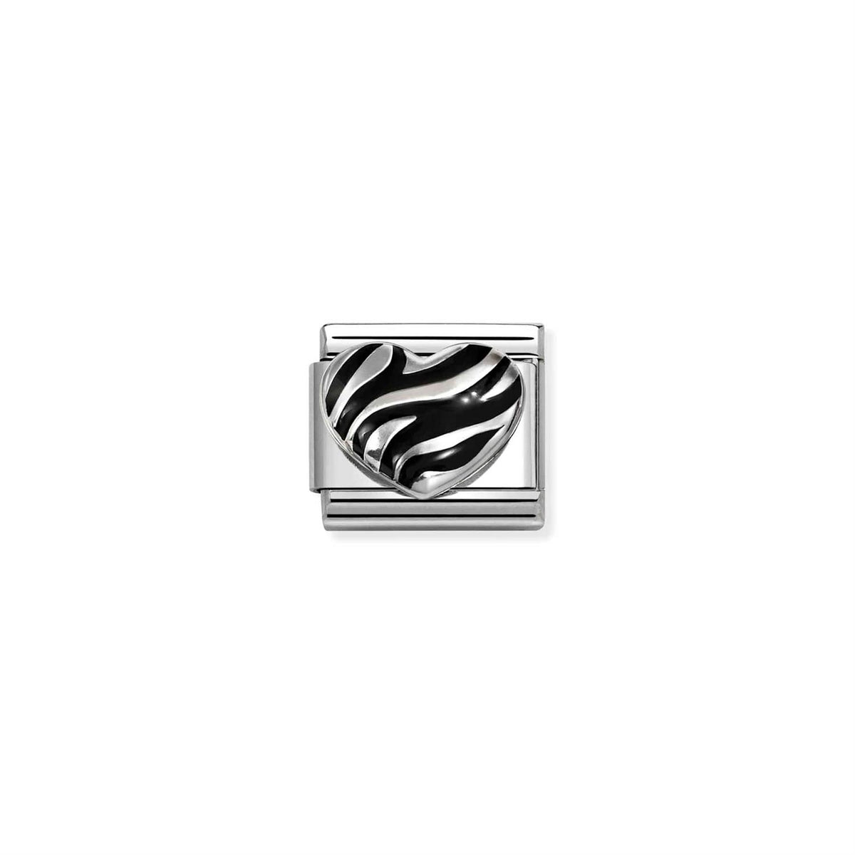 Silver Tiger Print Heart
