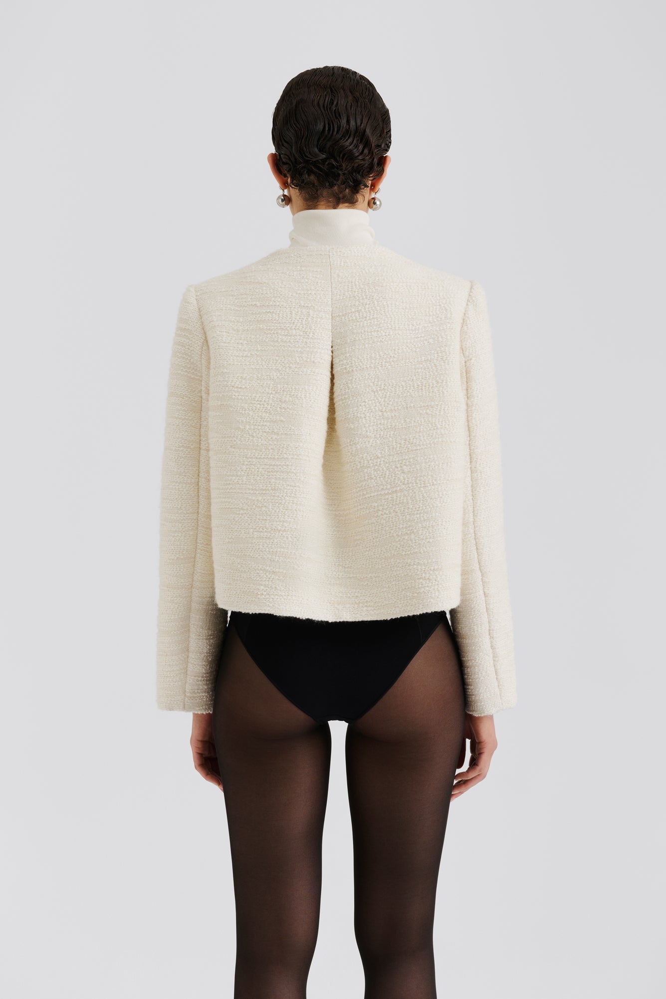 Ruthie Cropped Boucle Blazer Vanilla