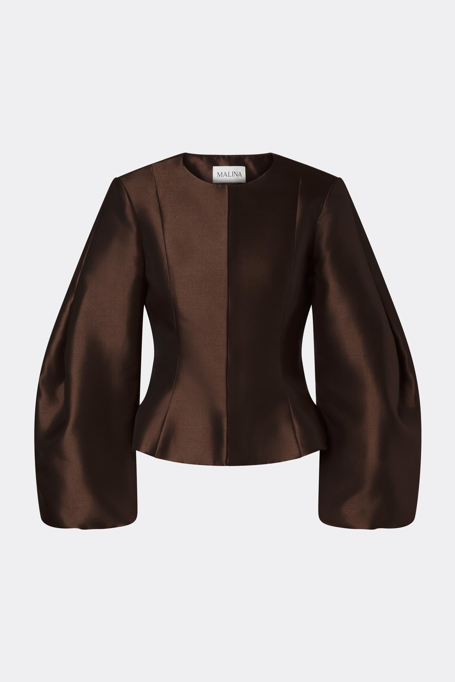 Vendela Balloon Sleeve Blouse Dark Brown