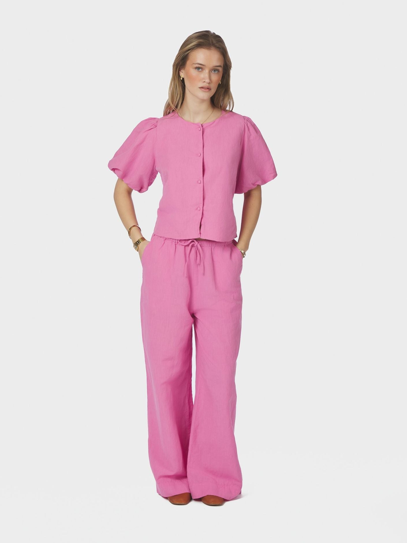 Moisa Linen Blouse Pink