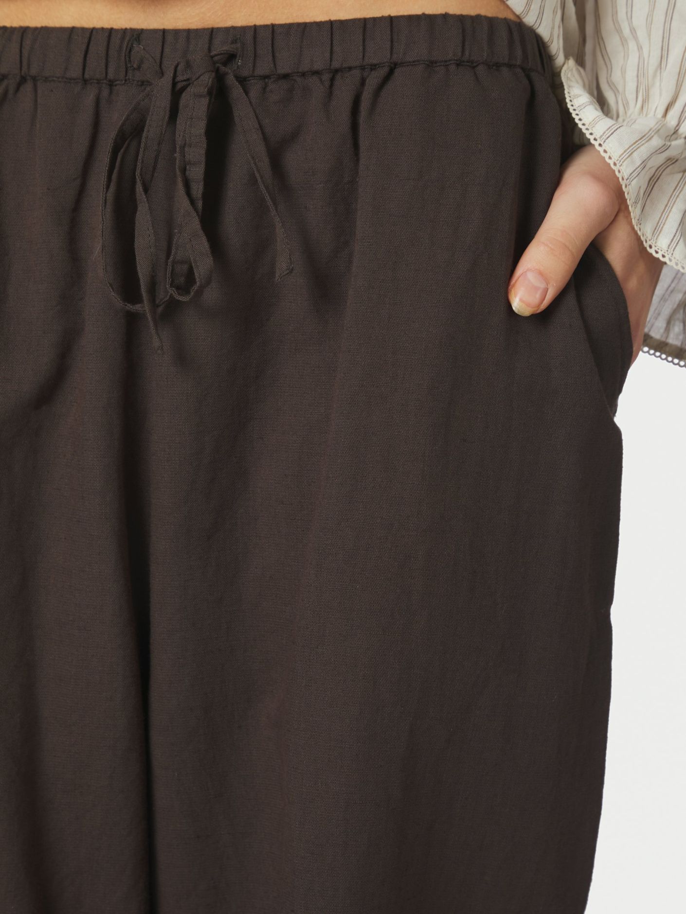 Heifa Linen Pants Dark Brown
