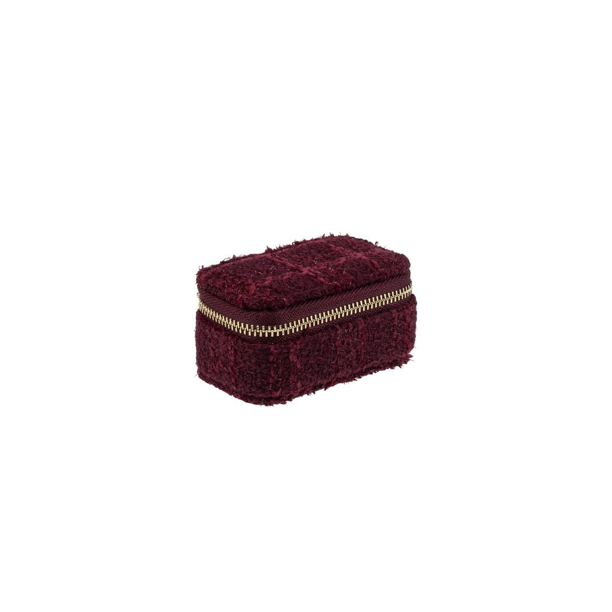 Tweed Jewellery Box Mini Bordeaux