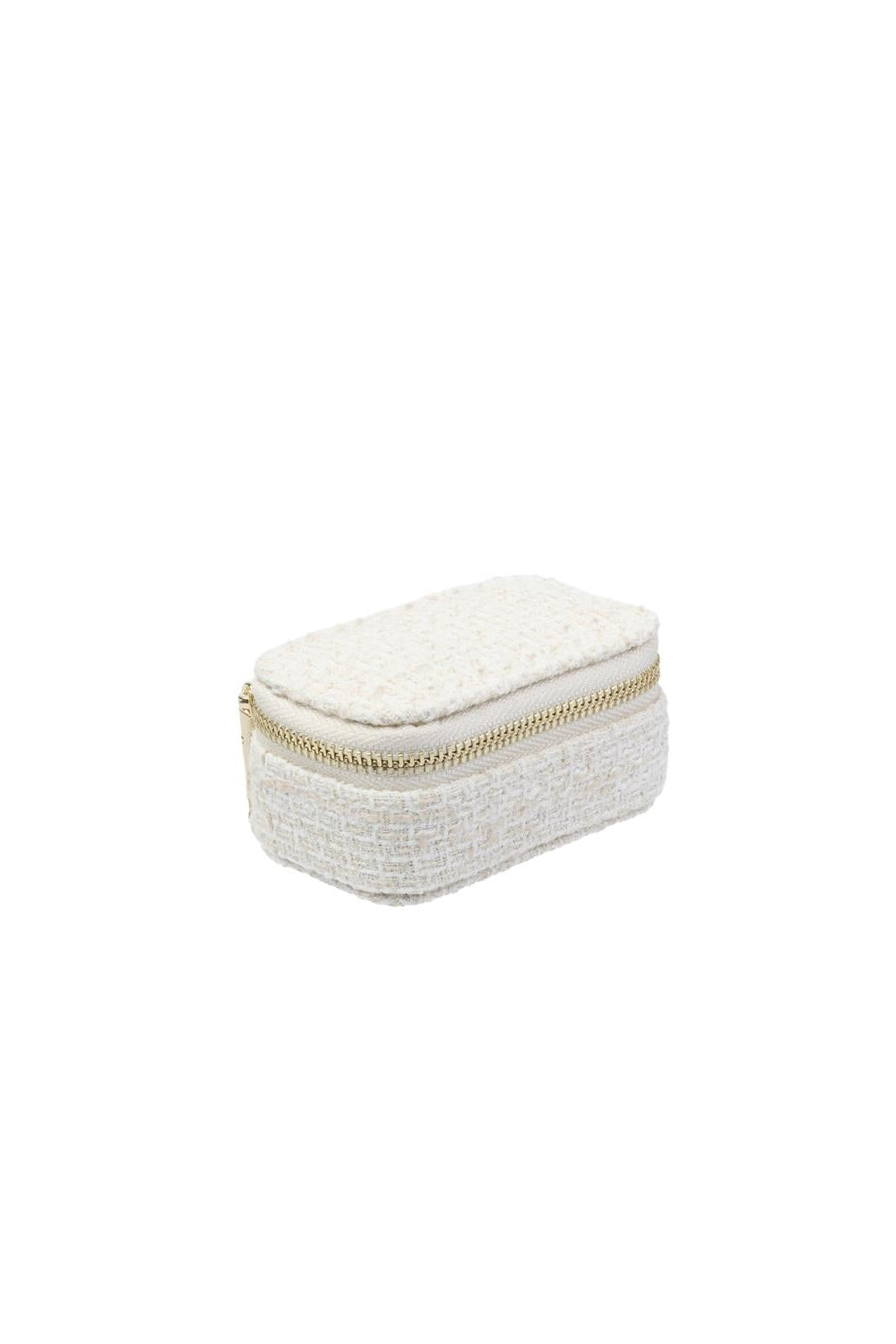 Tweed Jewellery Box Micro Off White w/ Sand