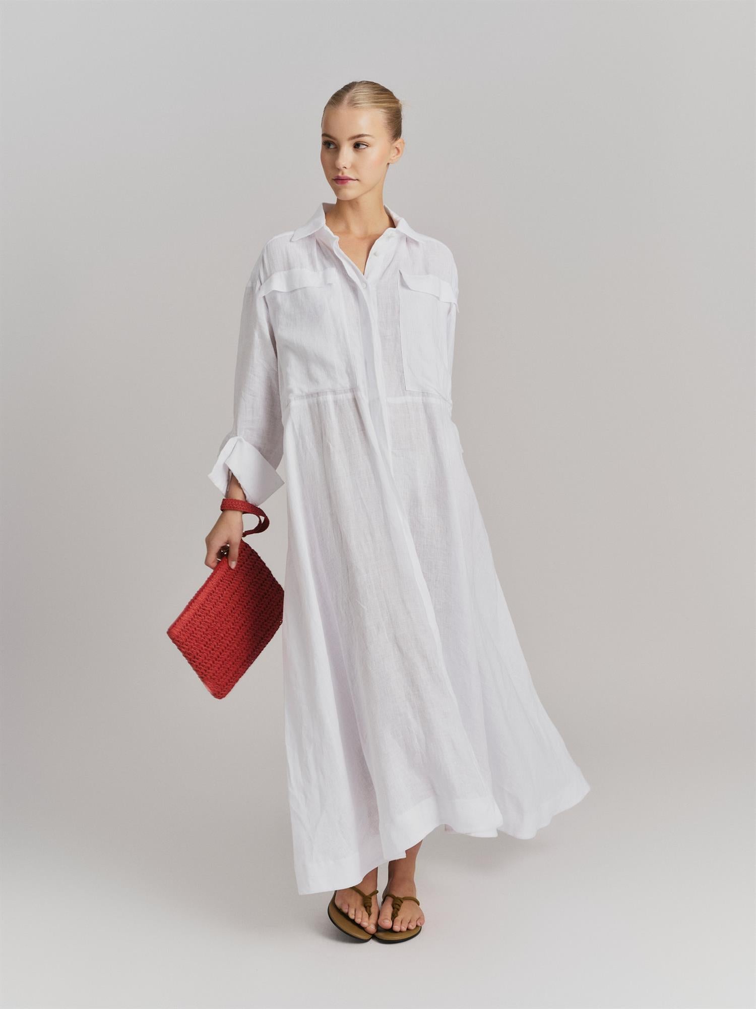 Mim straw clutch rød