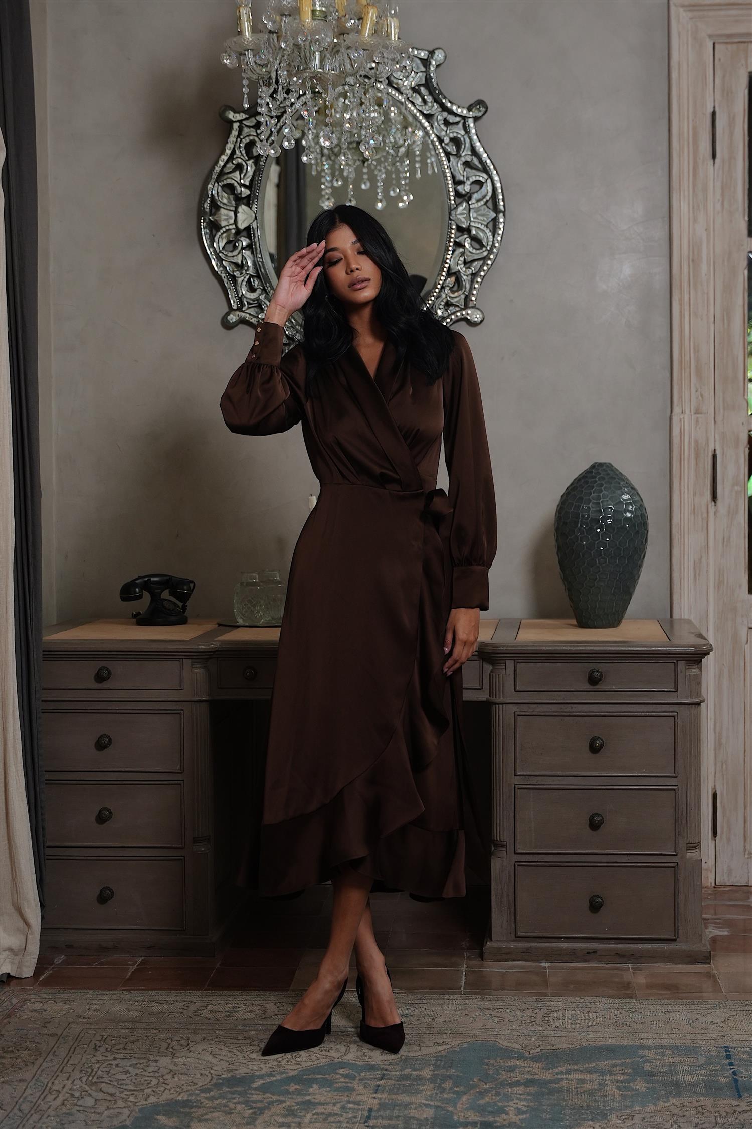 Iza Midi Dress Espresso