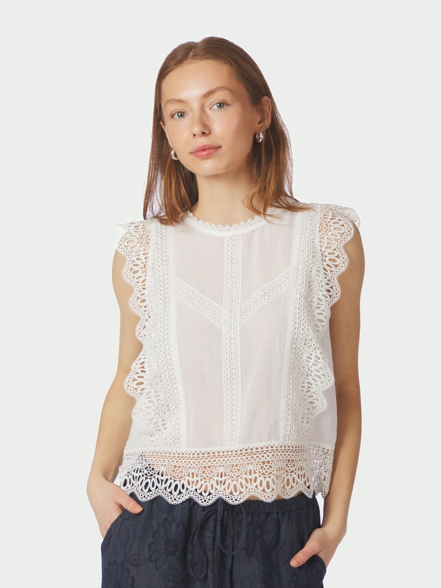 Samia Lace Top White