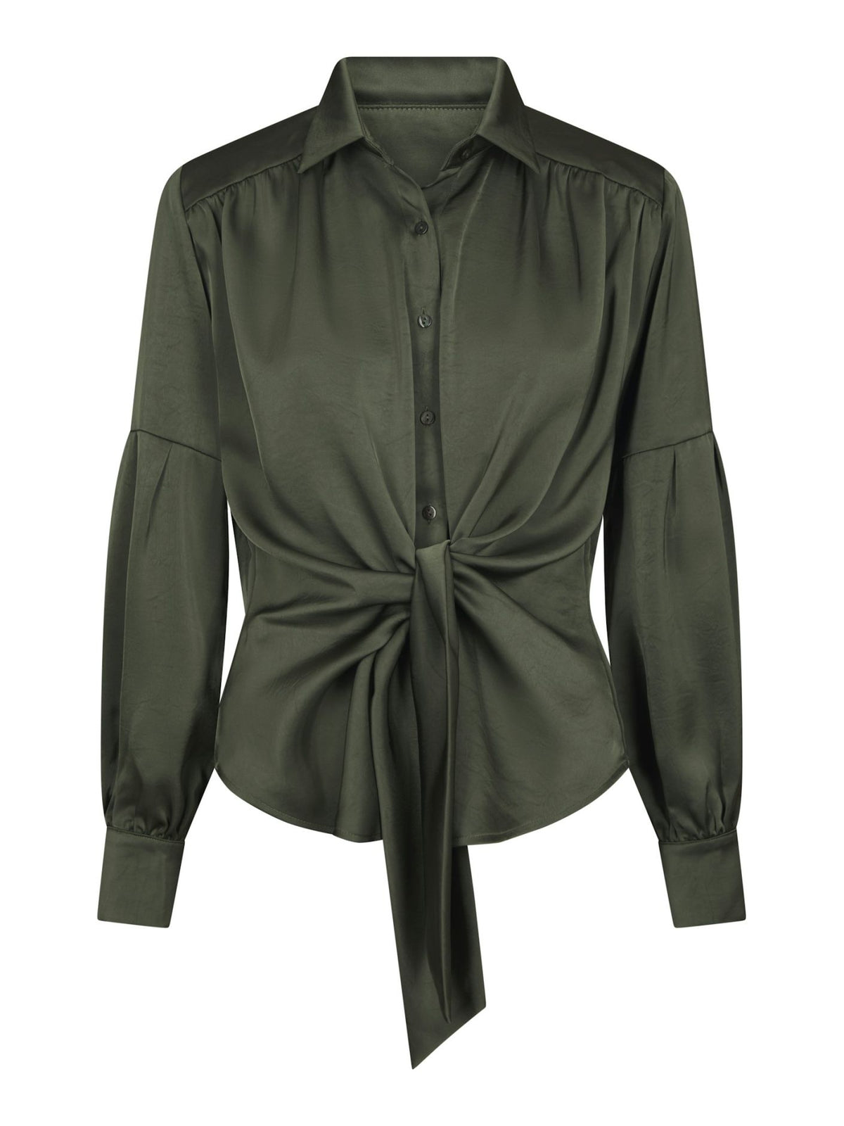 Naja Satin Shirt Dark Green