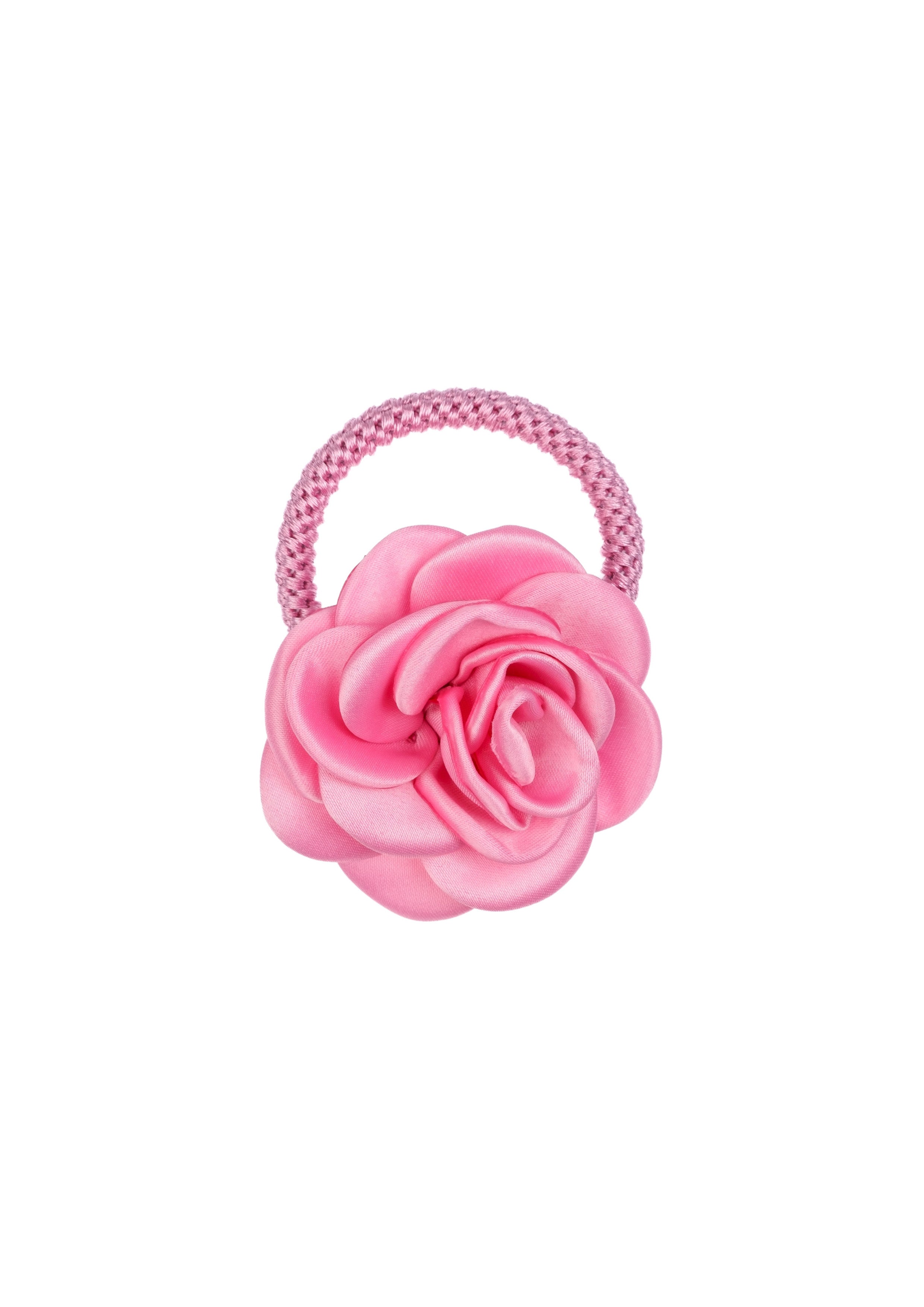 Satin Rose Hair Tie Bubblegum Pink