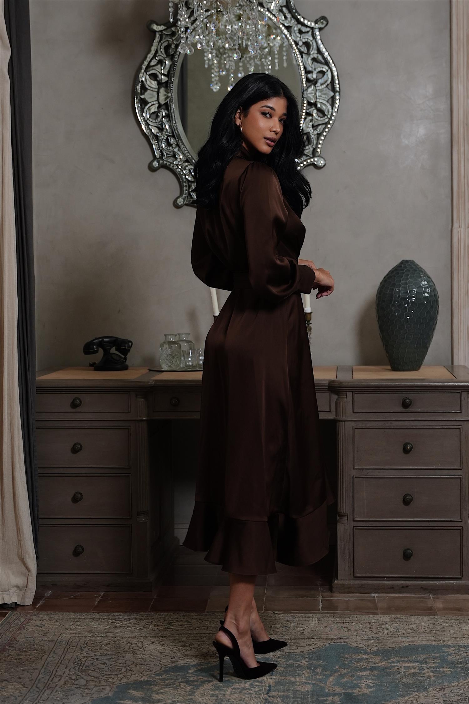 Iza Midi Dress Espresso