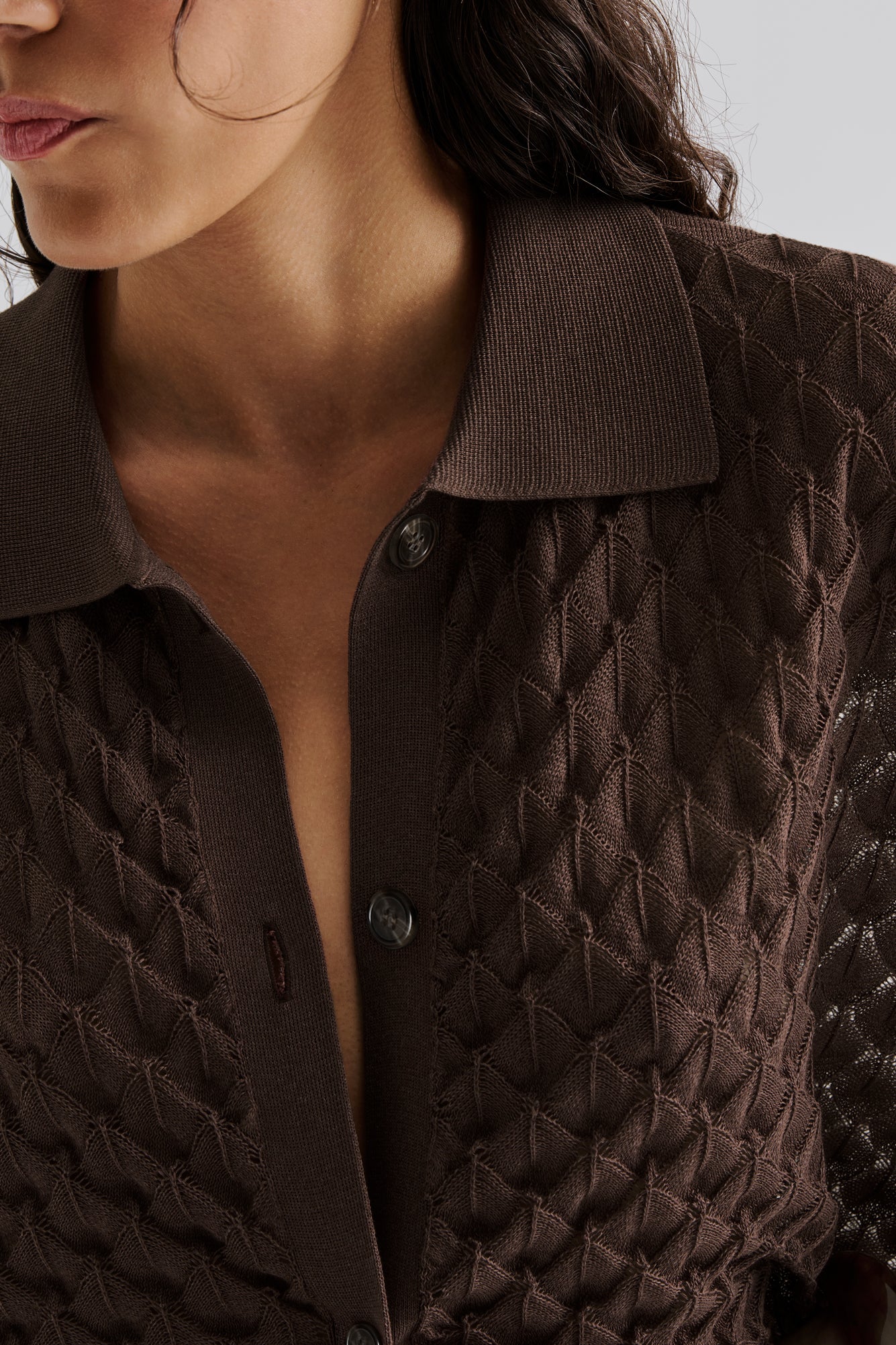 Moa Oversized Knitted Shirt Chocolate